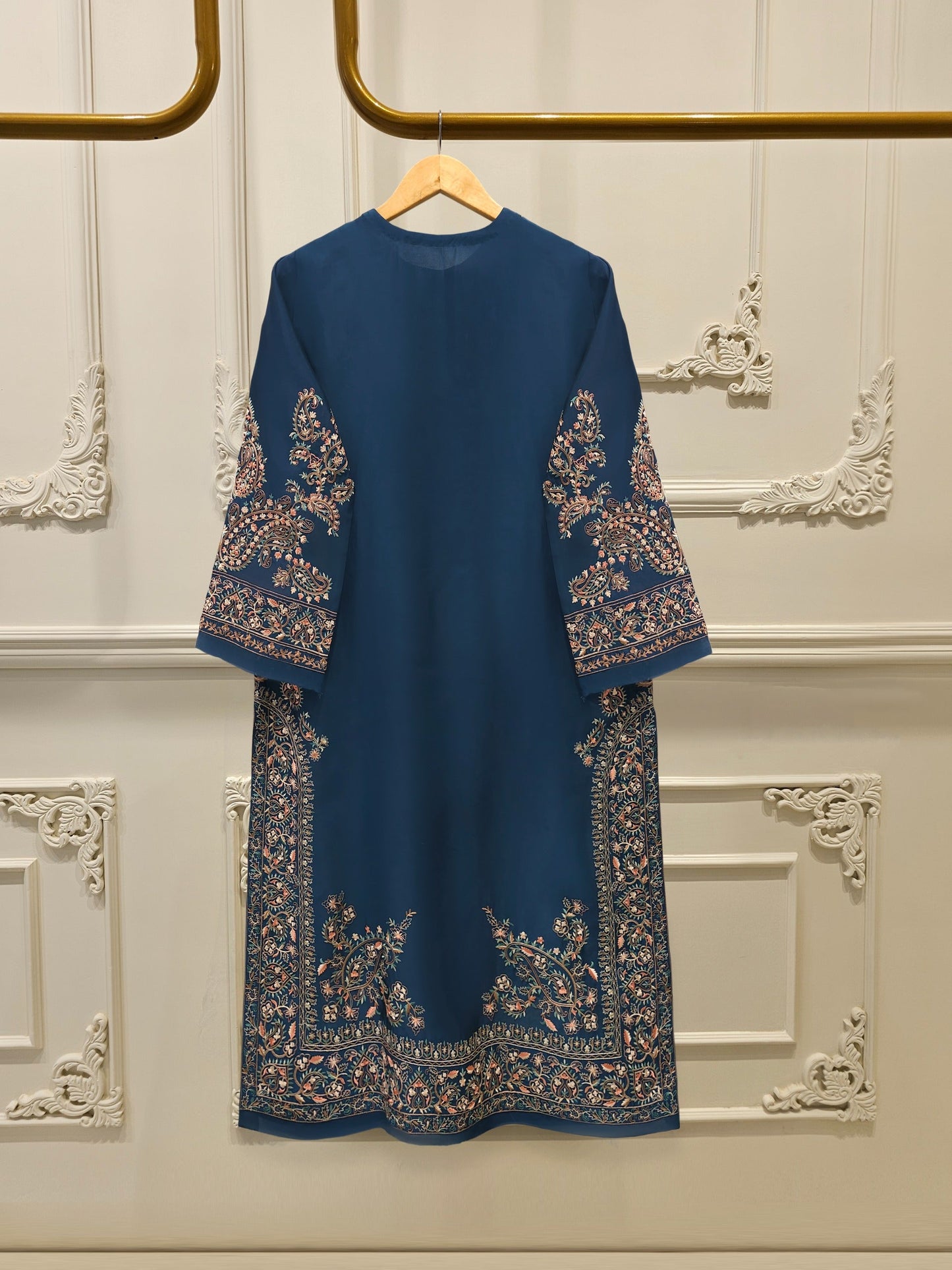 S112899 | Pure Embroidered Sheesha Silk Suit  | Aghanoor Bridal