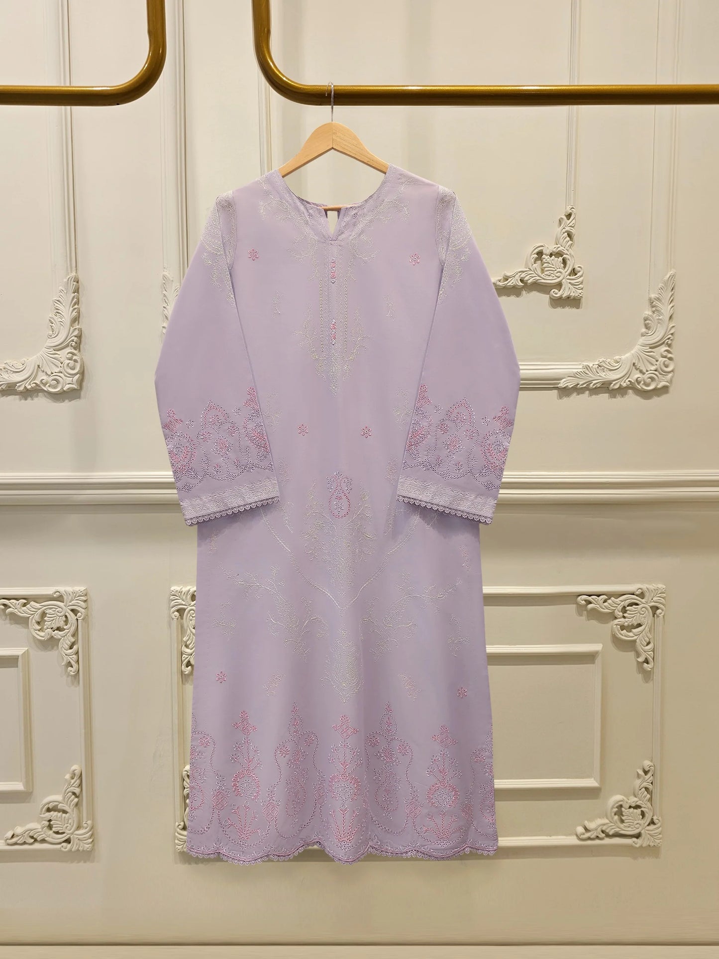 2 Piece - Embroidered Cambric Suit S113885 | Aghanoor Bridal