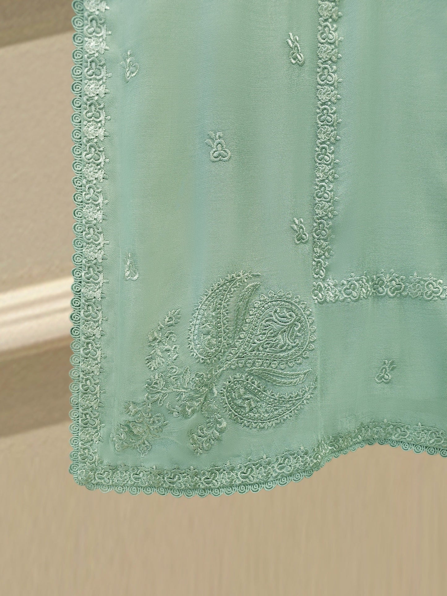 3 Piece - Pure Embroidered Cotton Net Suit S113911 | Aghanoor Bridal