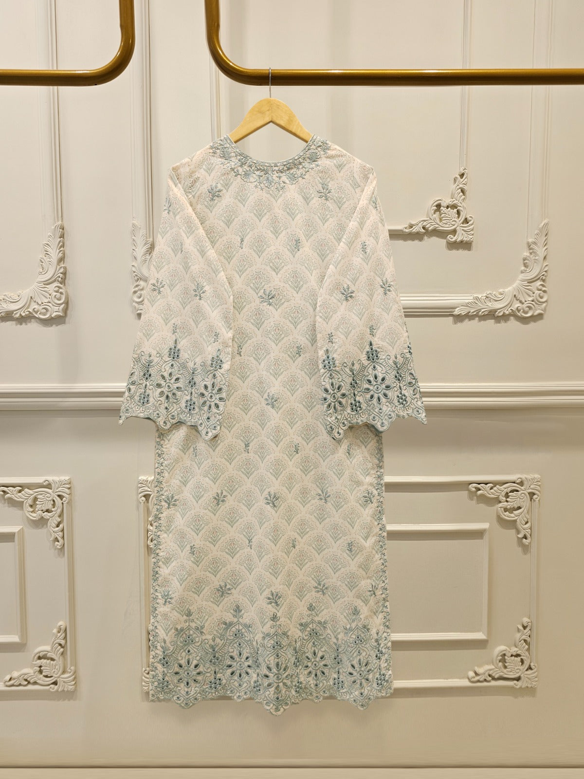 S112754 | Digital Printed Embroidered Cambric Suit | Aghanoor Bridal