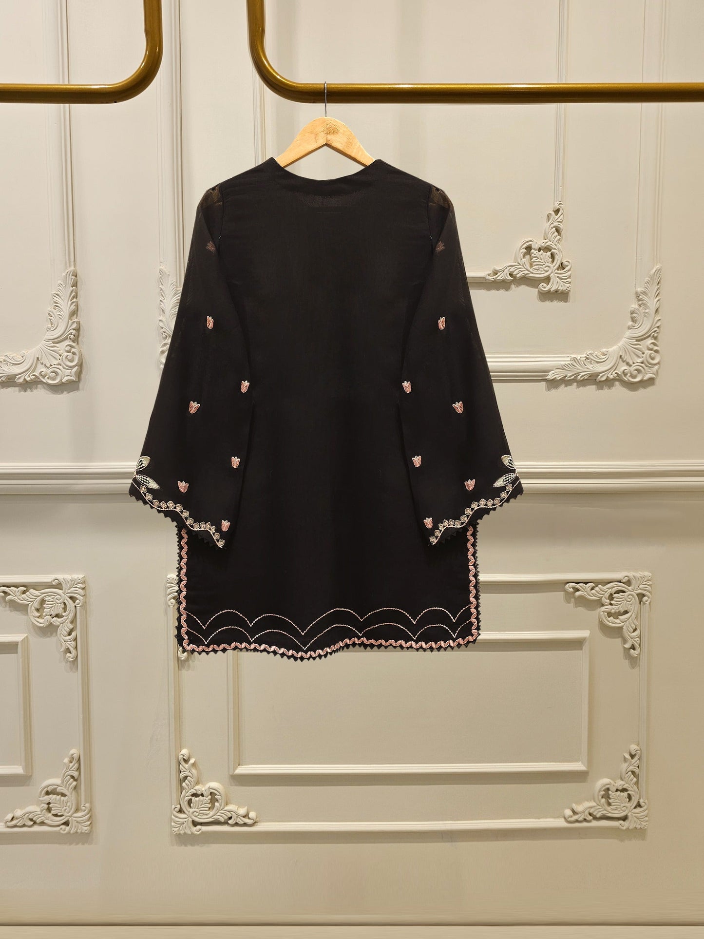 S112758 | Pure Embroidered Cotton Net Suit | Aghanoor Bridal