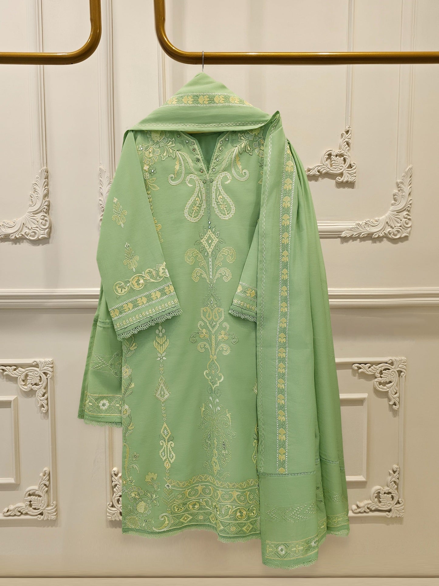 S112768 | Embroidered Kora Cotton Suit | Aghanoor Bridal