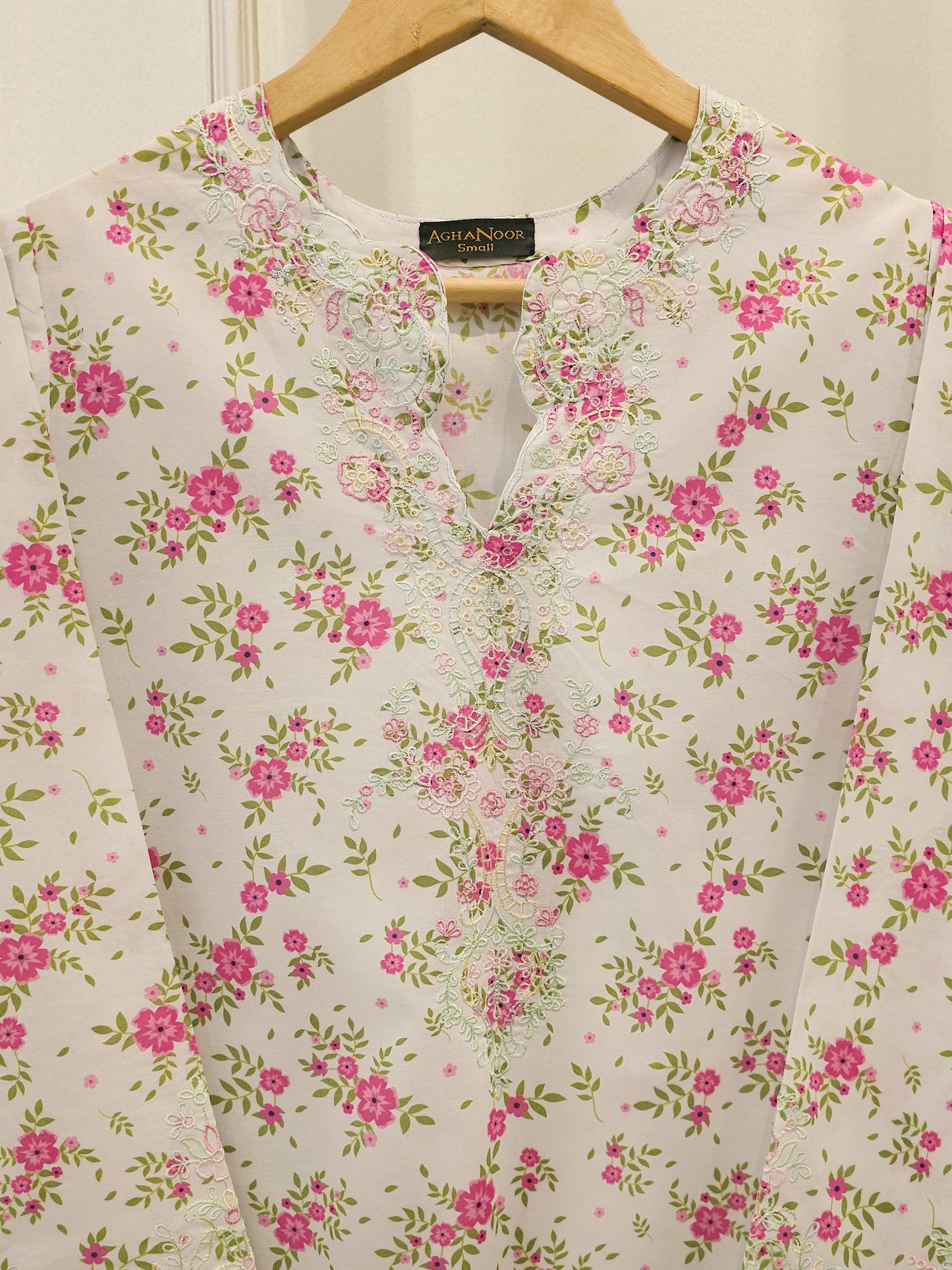 S112749 | Digital Printed Embroidered Cambric Suit | Aghanoor Bridal