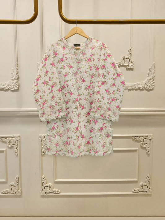 S112749 | Digital Printed Embroidered Cambric Suit | Aghanoor Bridal