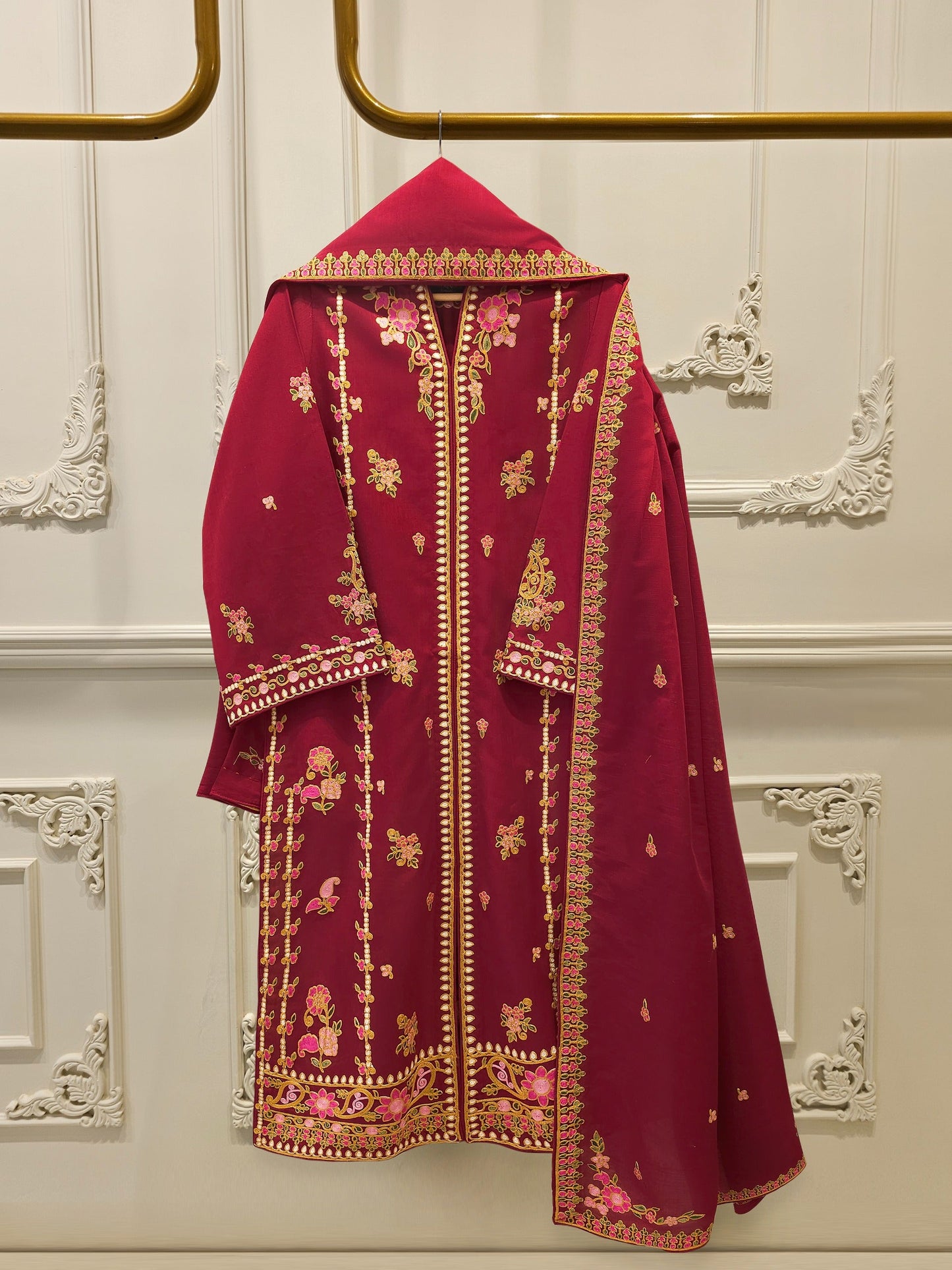 S112775 | Embroidered Khaddar Suit | Aghanoor Bridal