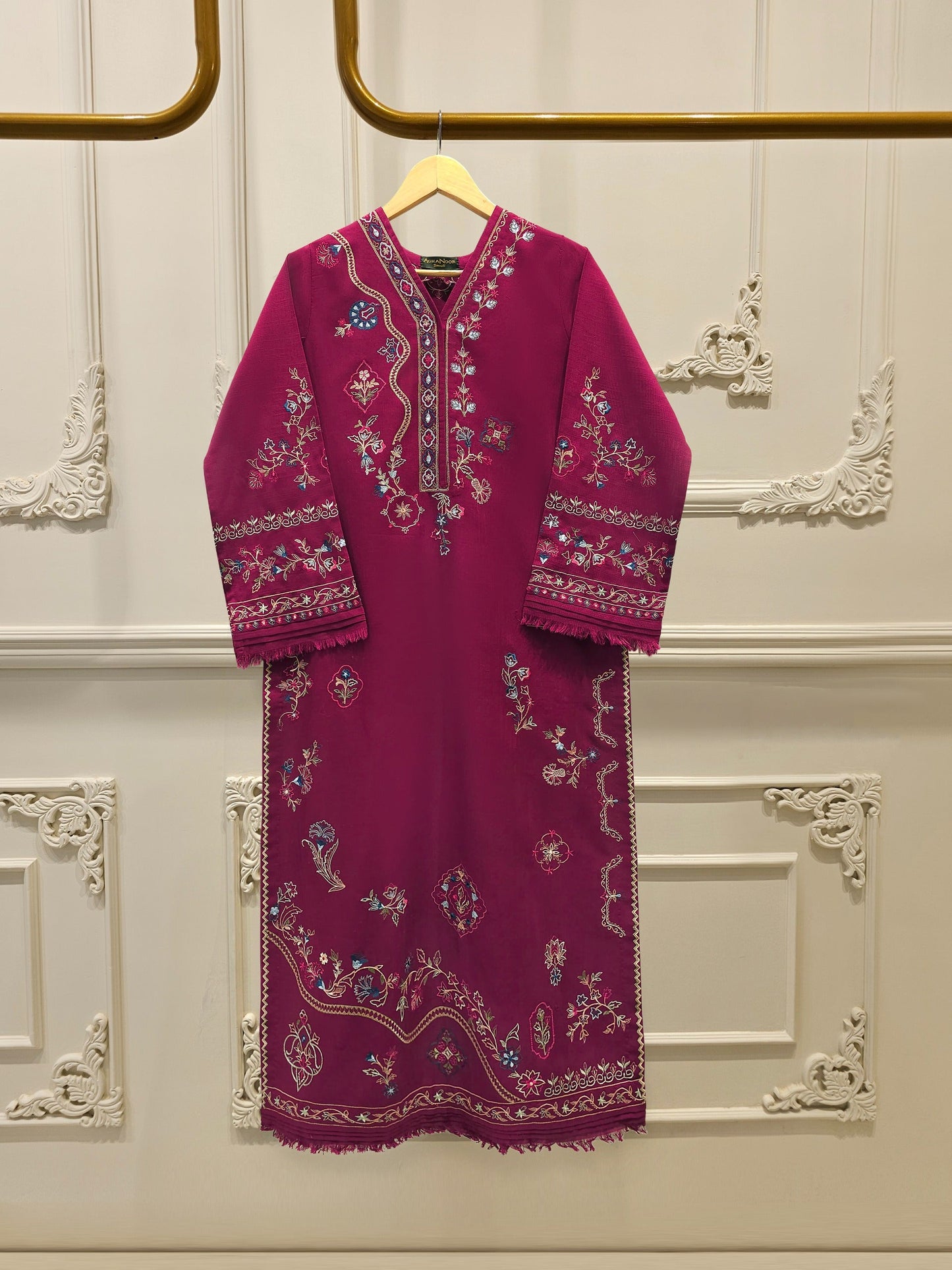 S112771 | Embroidered Khaddar Suit | Aghanoor Bridal