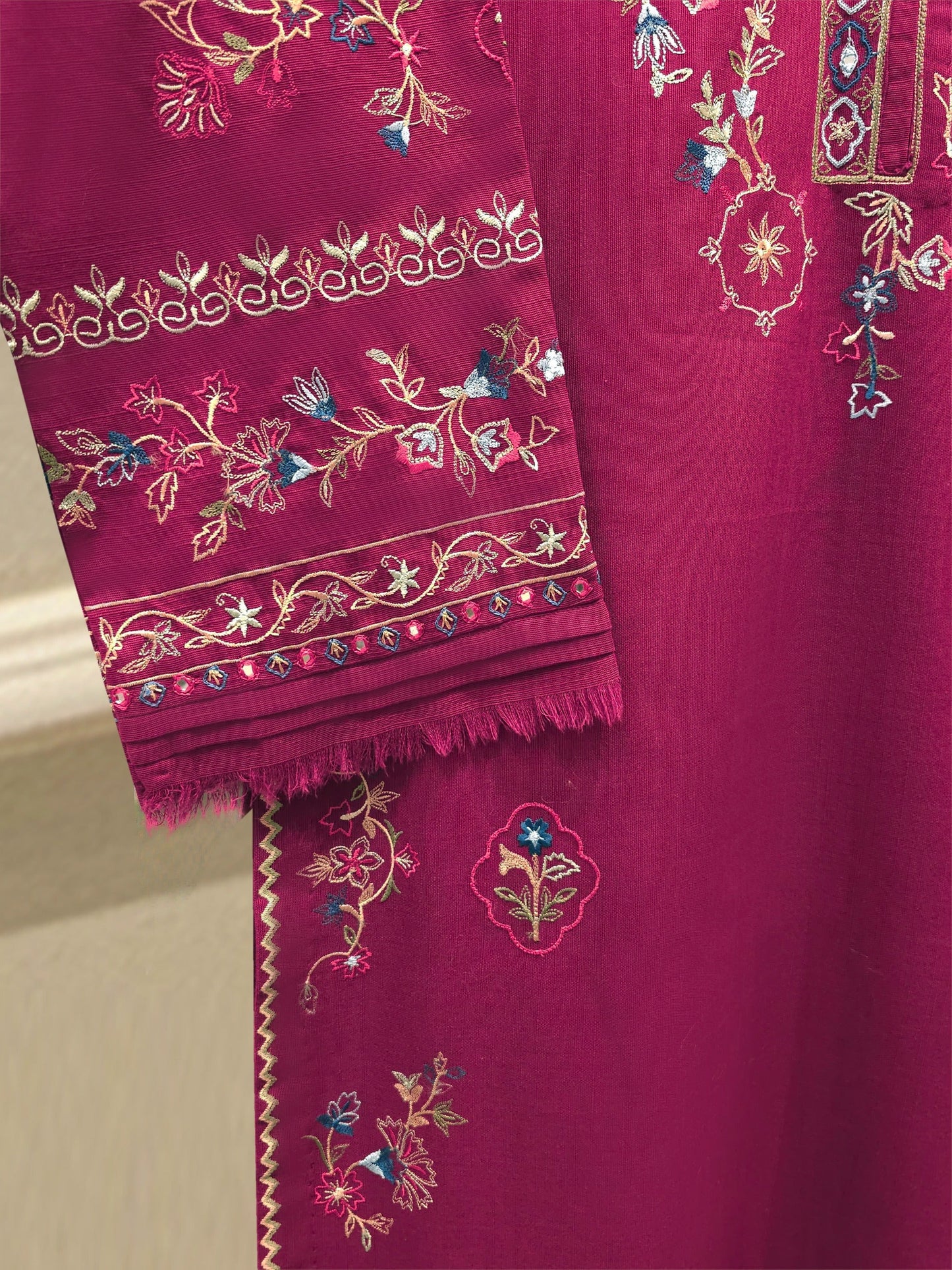 S112771 | Embroidered Khaddar Suit | Aghanoor Bridal