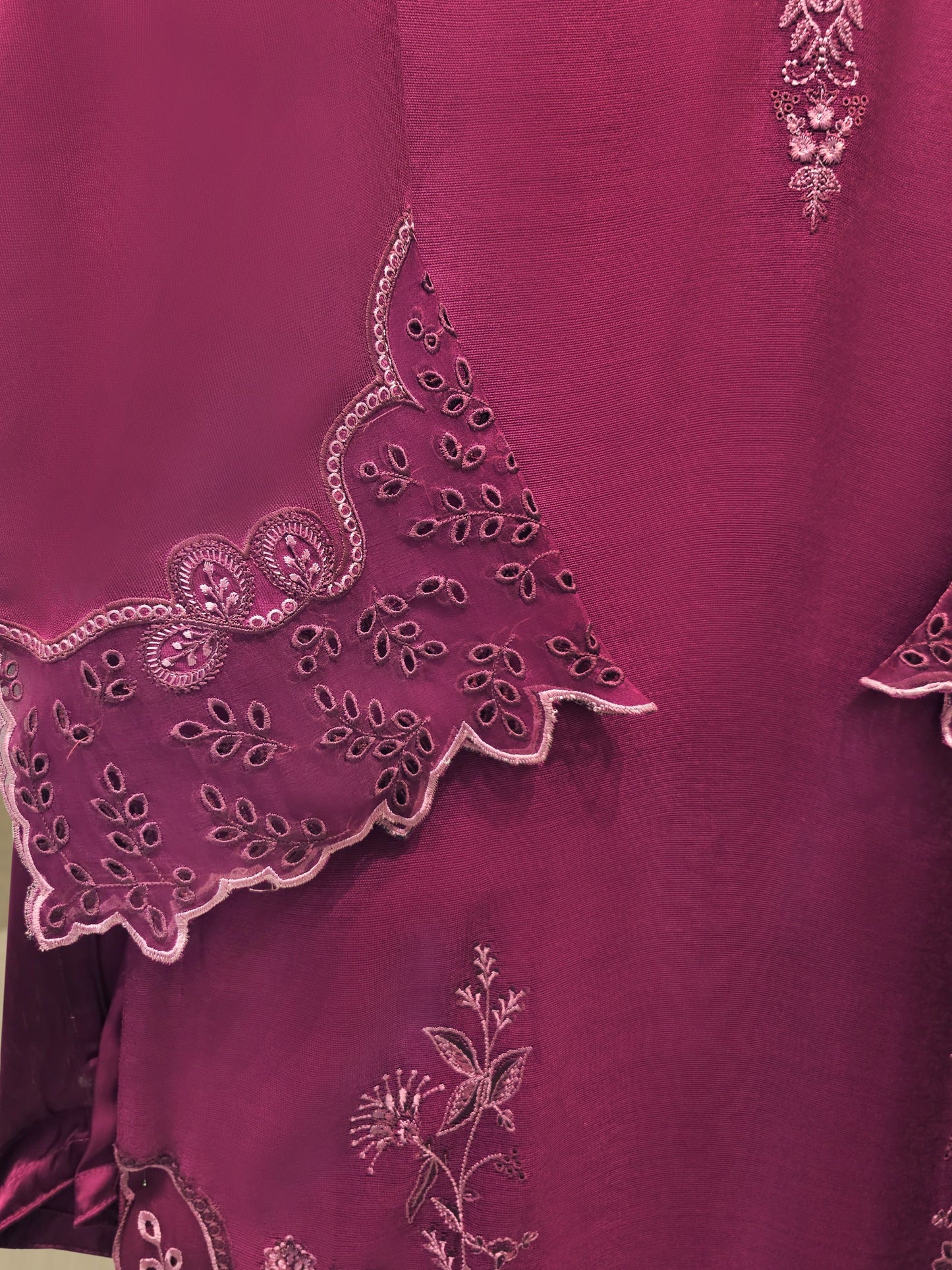 S112776 | Pure Embroidered Cotton Net Suit | Aghanoor Bridal