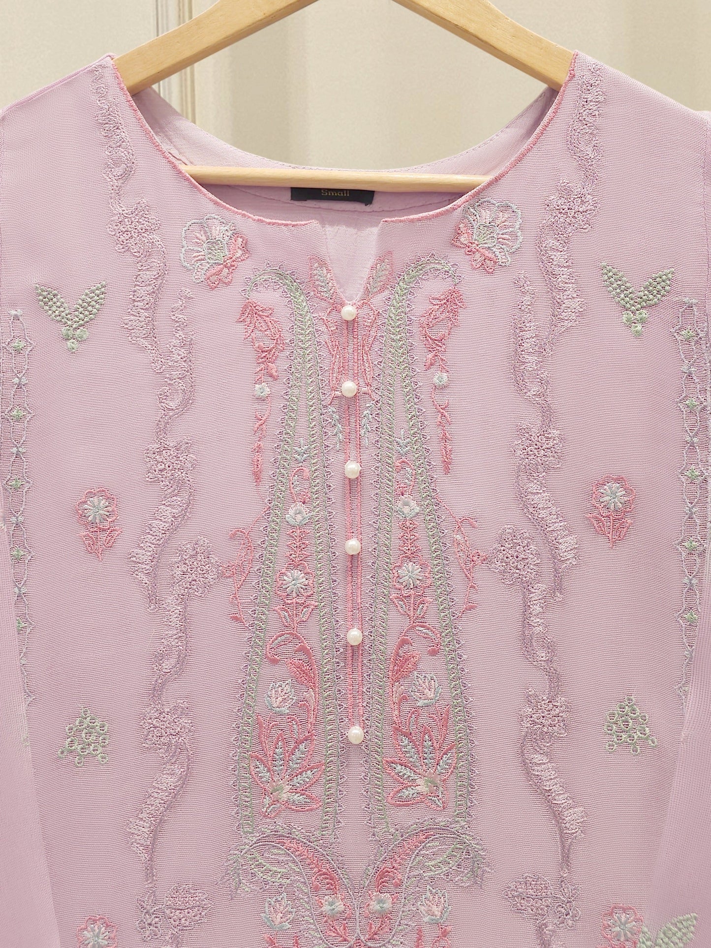 S112780 | Pure Embroidered Cotton Net Suit | Aghanoor Bridal