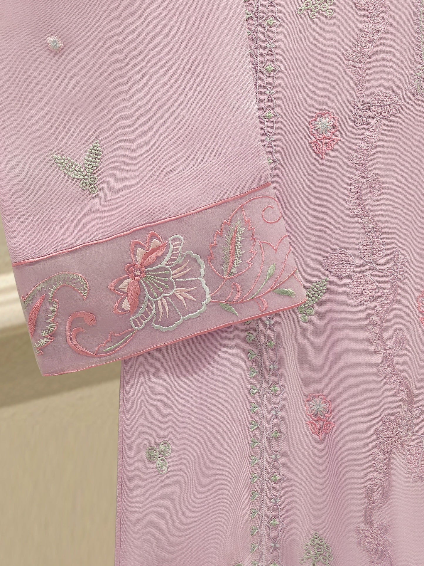 S112780 | Pure Embroidered Cotton Net Suit | Aghanoor Bridal