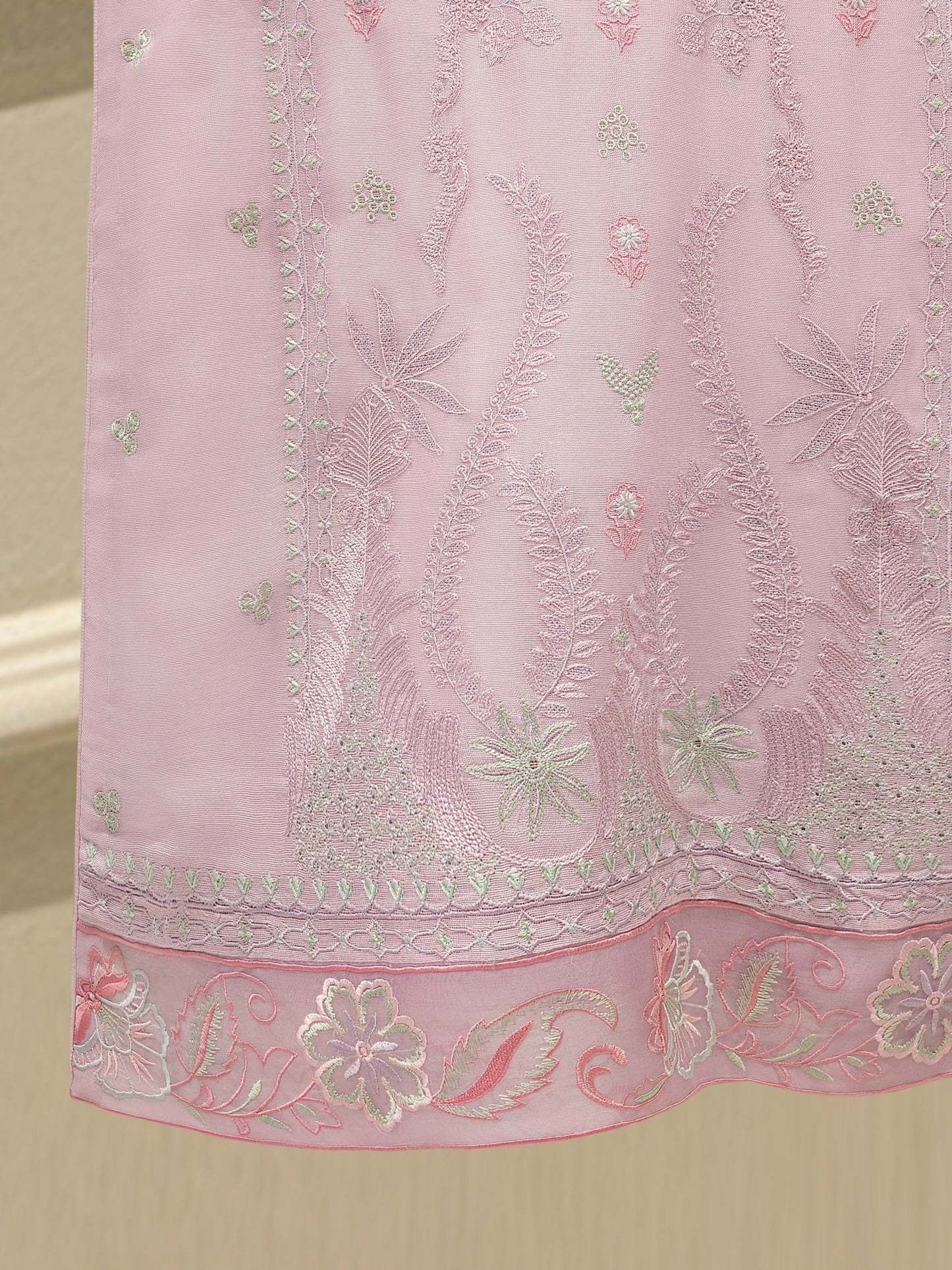 S112780 | Pure Embroidered Cotton Net Suit | Aghanoor Bridal