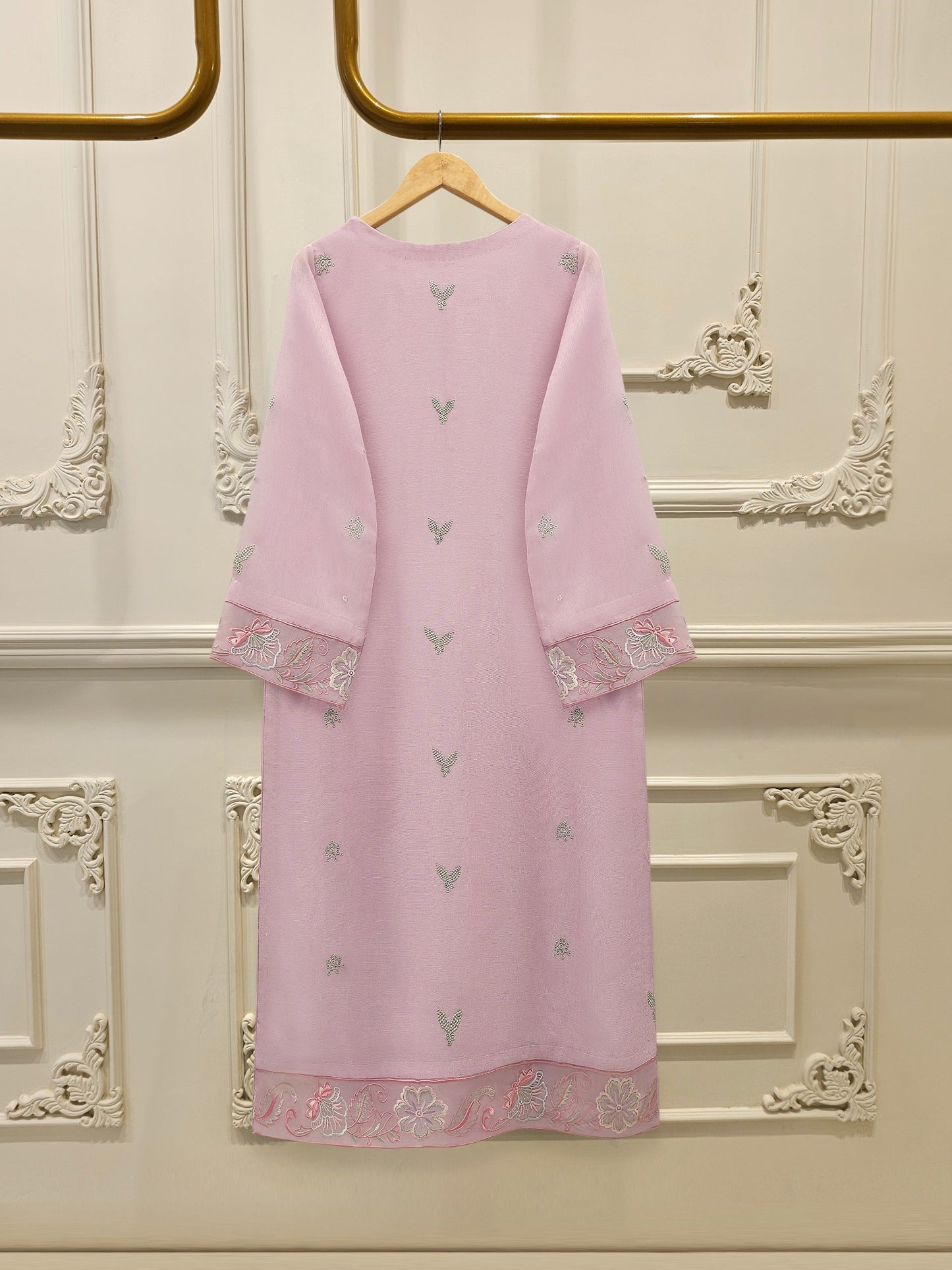 S112780 | Pure Embroidered Cotton Net Suit | Aghanoor Bridal