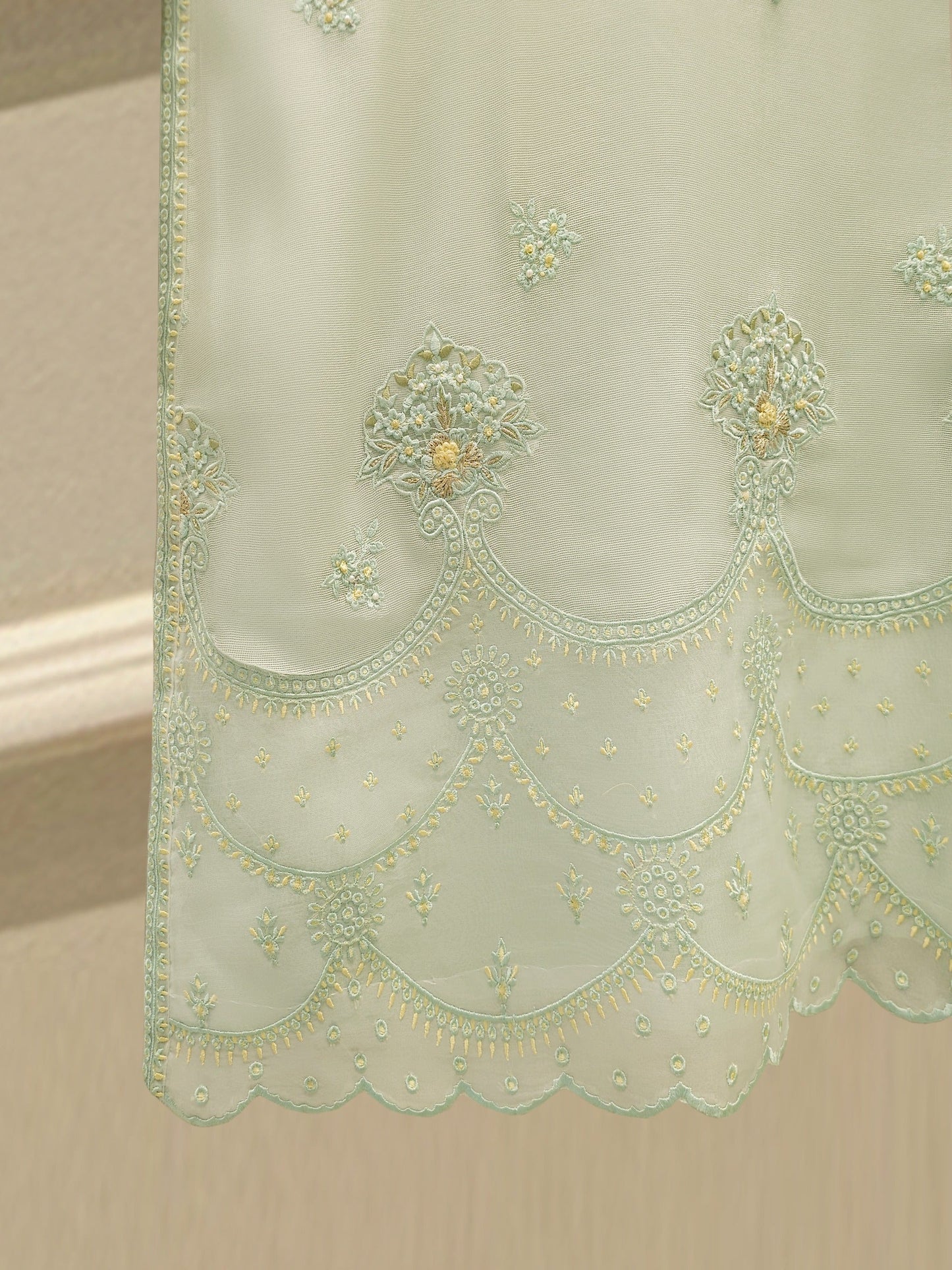 S112781 | Pure Embroidered Cotton Net Suit  | Aghanoor Bridal