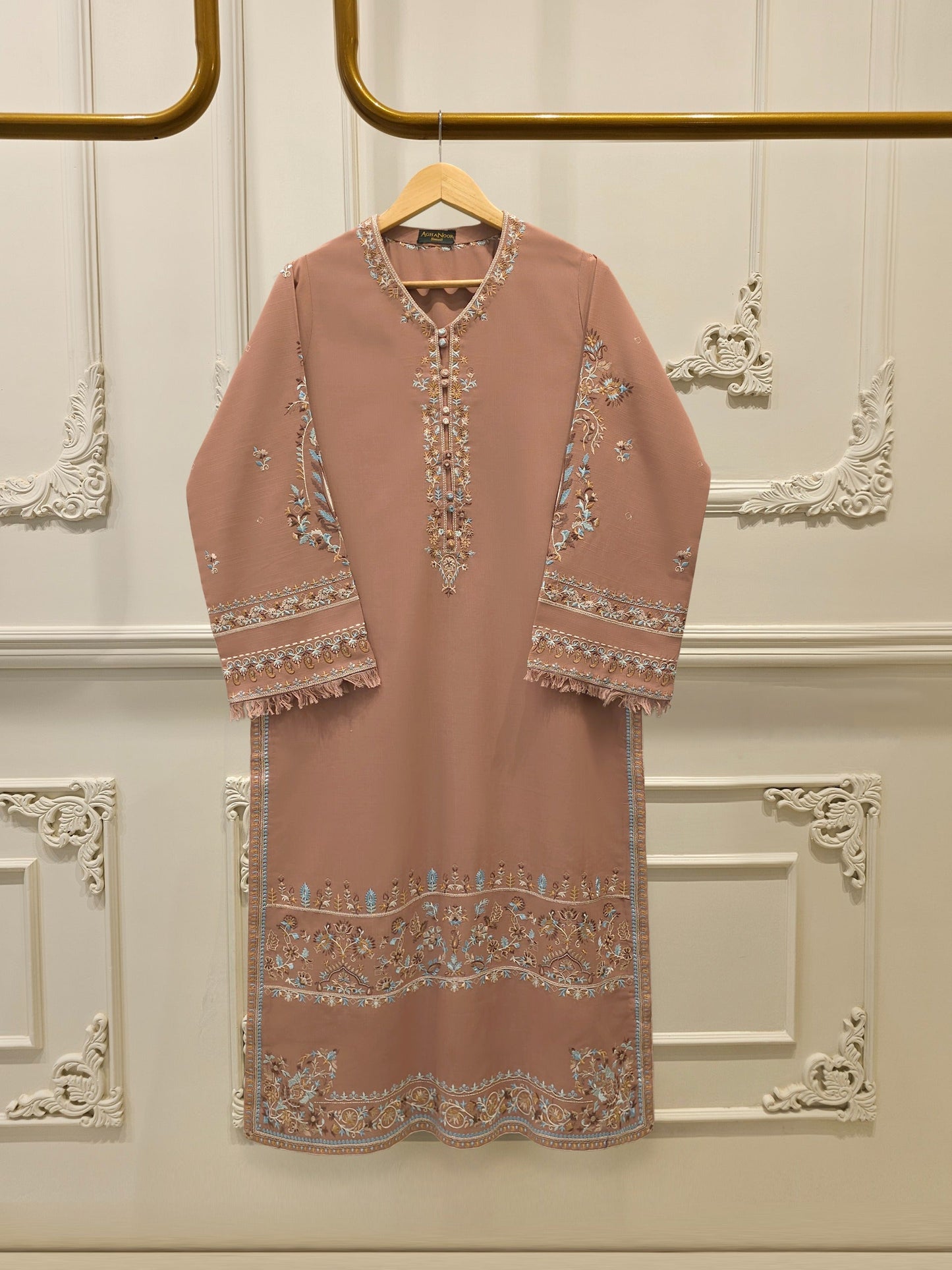 S112792 | Embroidered Khaddar Suit | Aghanoor Bridal