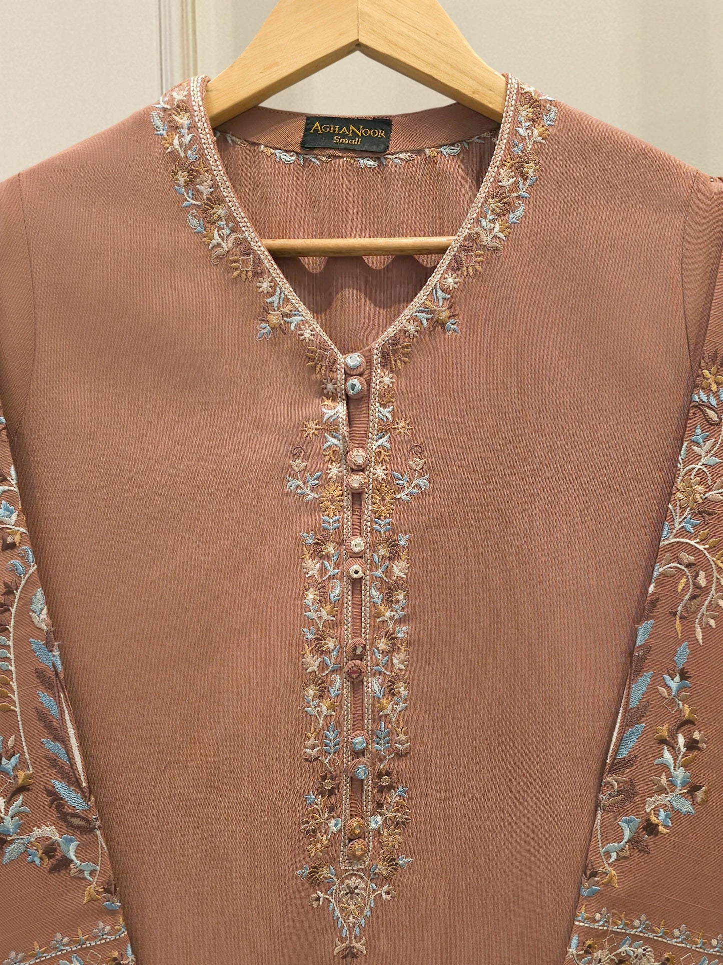 S112792 | Embroidered Khaddar Suit | Aghanoor Bridal