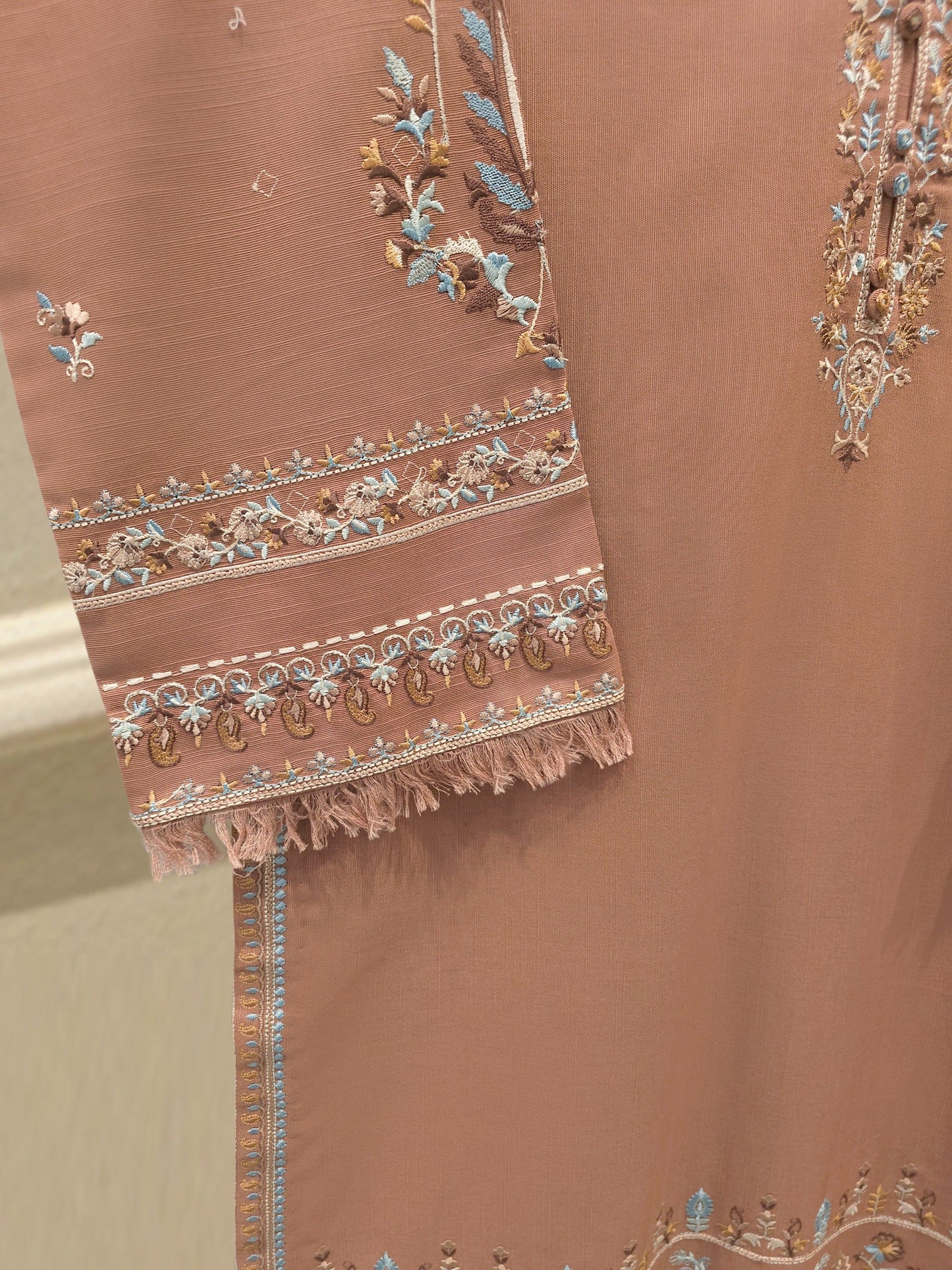 S112792 | Embroidered Khaddar Suit | Aghanoor Bridal