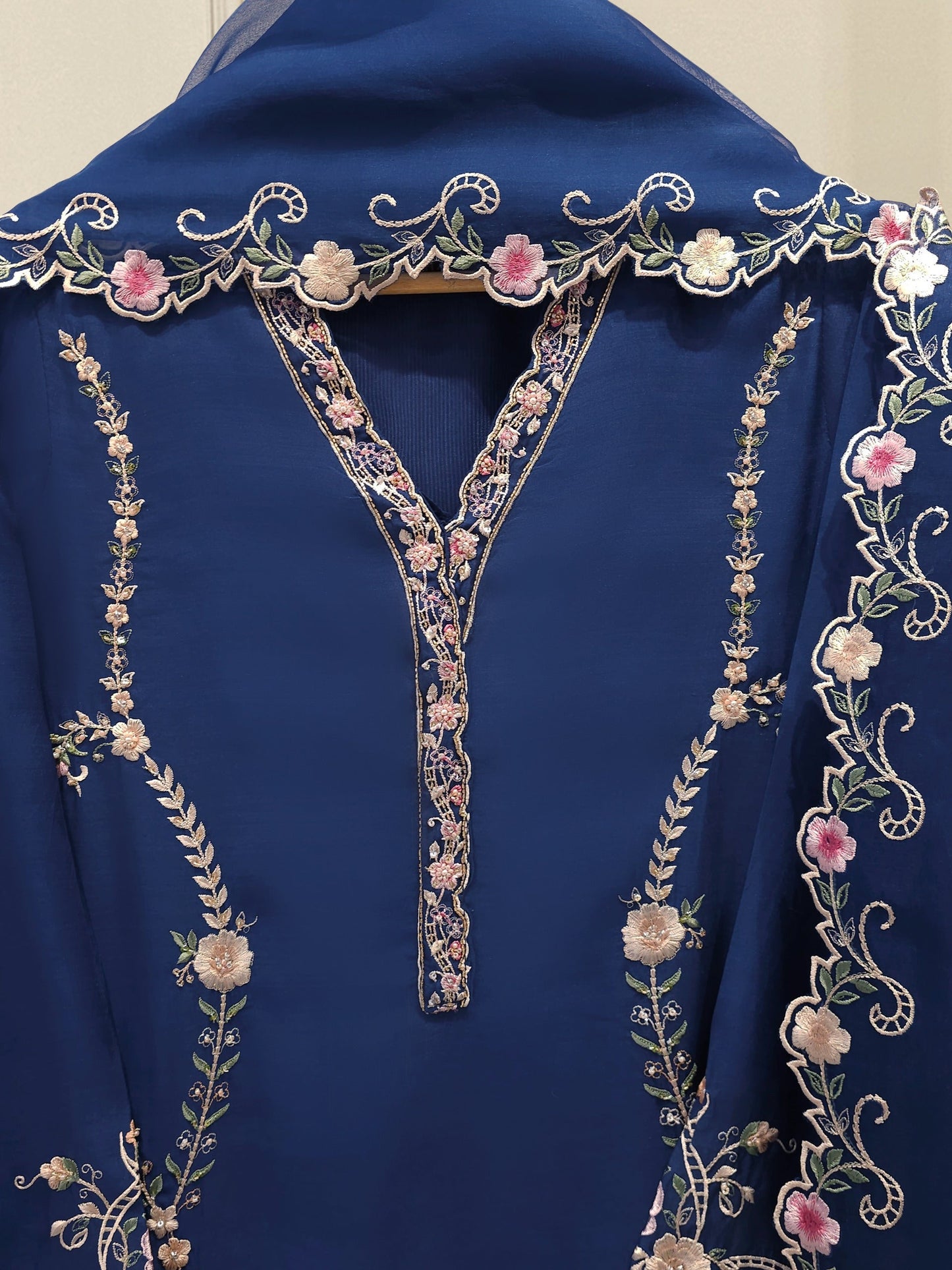 S112788 | Pure Khaddi Silk Embroidered Suit | Aghanoor Bridal