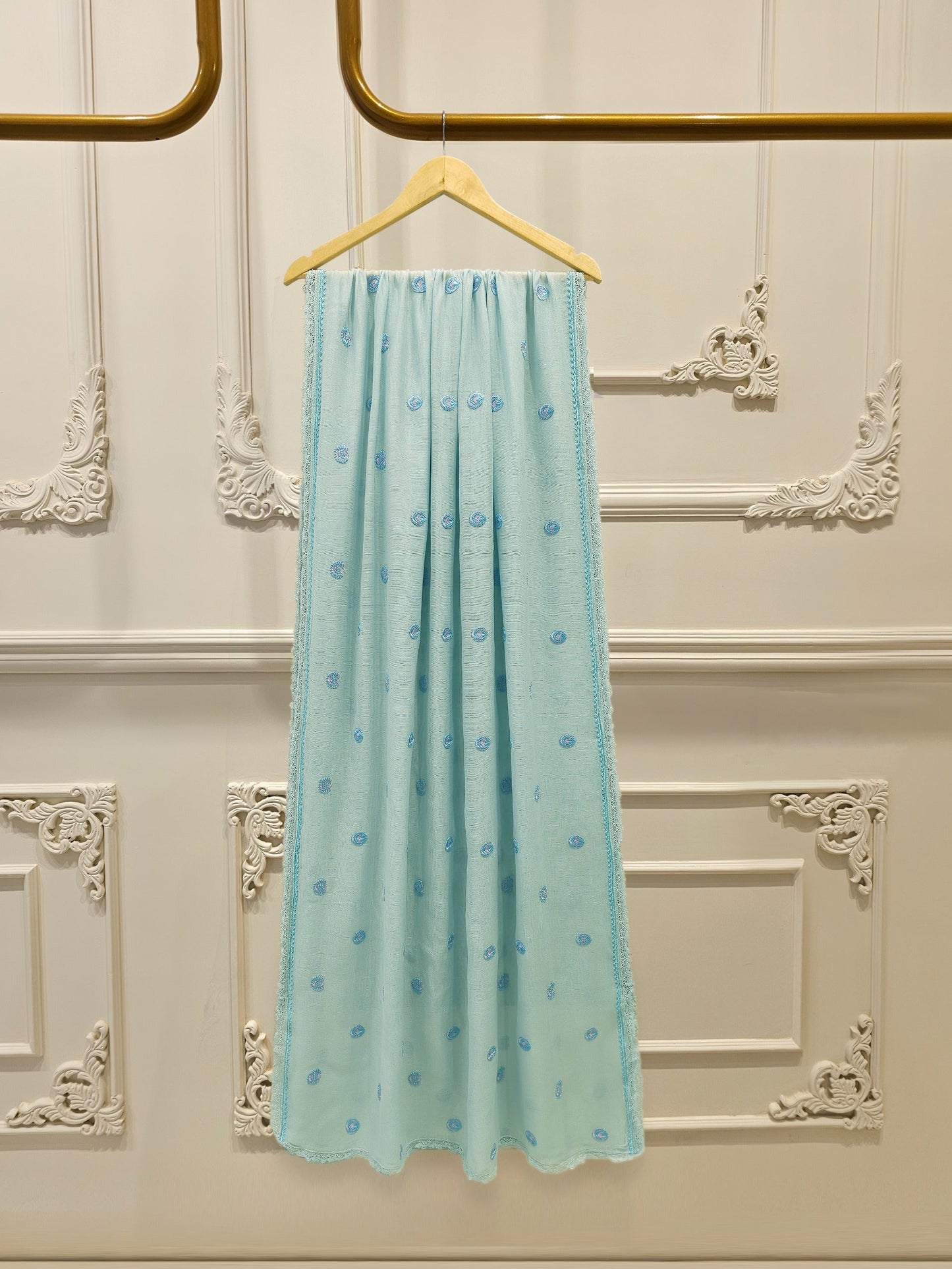 S112802 |Pure Embroidered Cotton Net Suit | Aghanoor Bridal