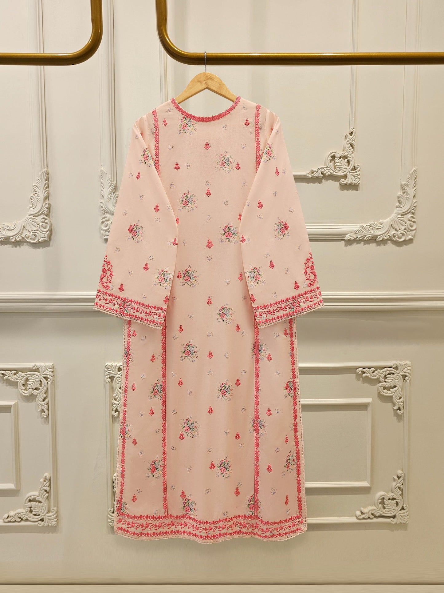 S112735 | Digital Printed Embroidered Cambric Suit | Aghanoor Bridal