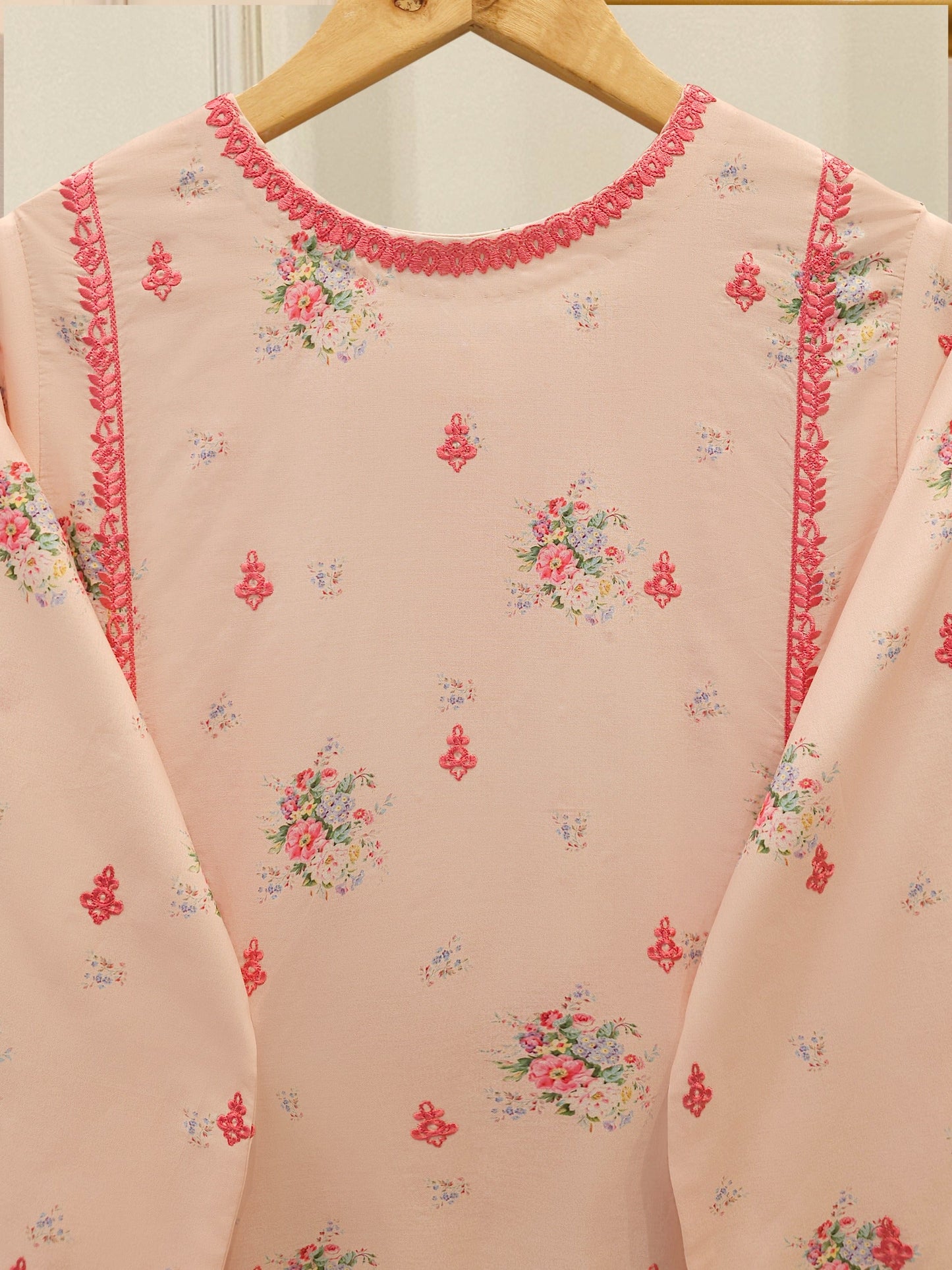 S112735 | Digital Printed Embroidered Cambric Suit | Aghanoor Bridal