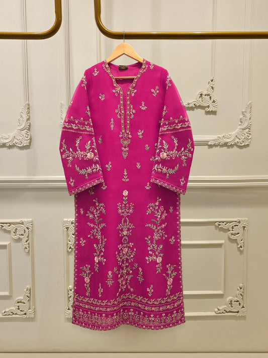 S112809 | Pure Organza Embroidered Suit | Aghanoor Bridal