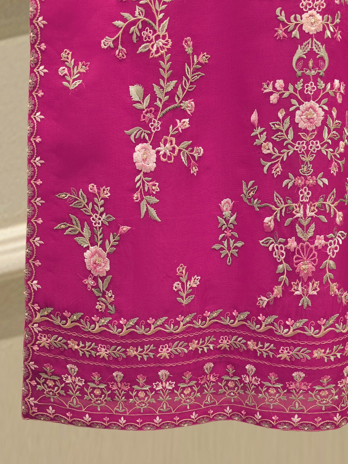 S112809 | Pure Organza Embroidered Suit | Aghanoor Bridal