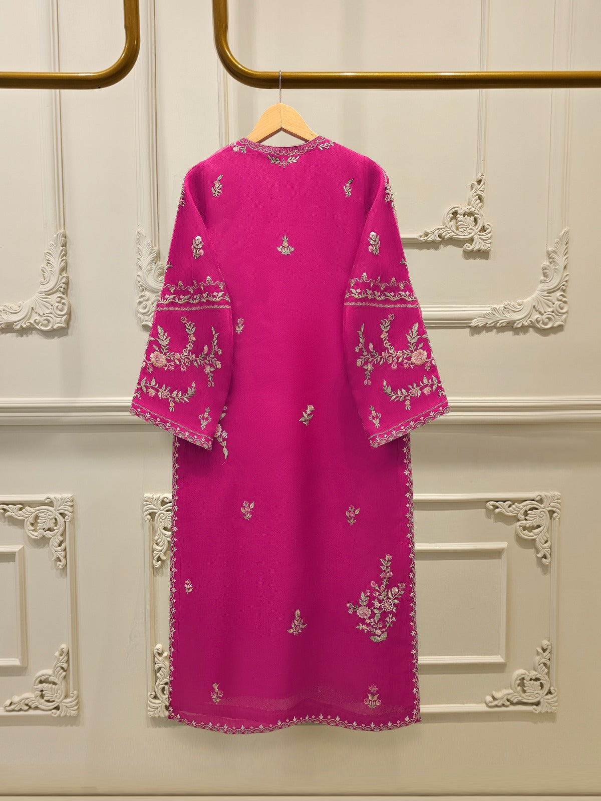 S112809 | Pure Organza Embroidered Suit | Aghanoor Bridal