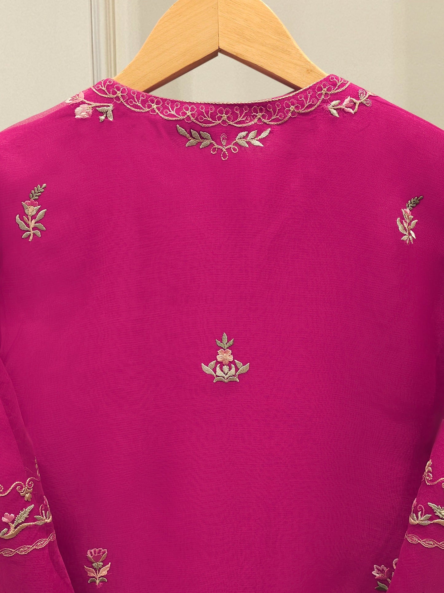 S112809 | Pure Organza Embroidered Suit | Aghanoor Bridal