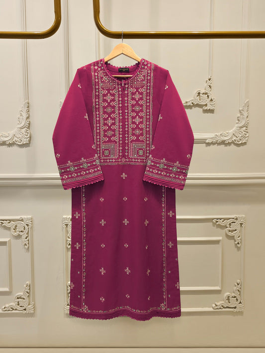 S112827 | Embroidered Khaddar Suit  | Aghanoor Bridal