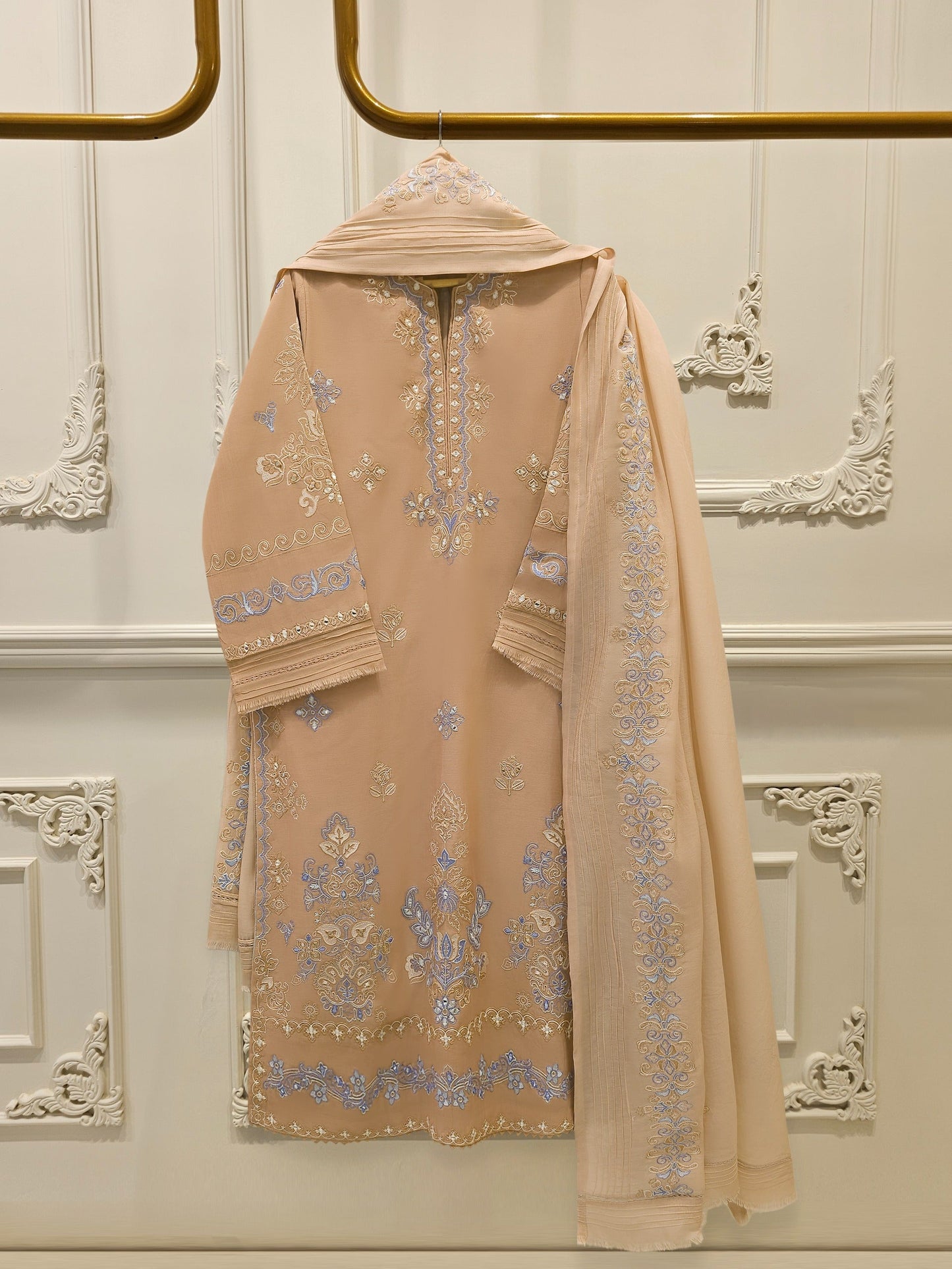 S112820 | Embroidered Kora Cotton Suit | Aghanoor Bridal