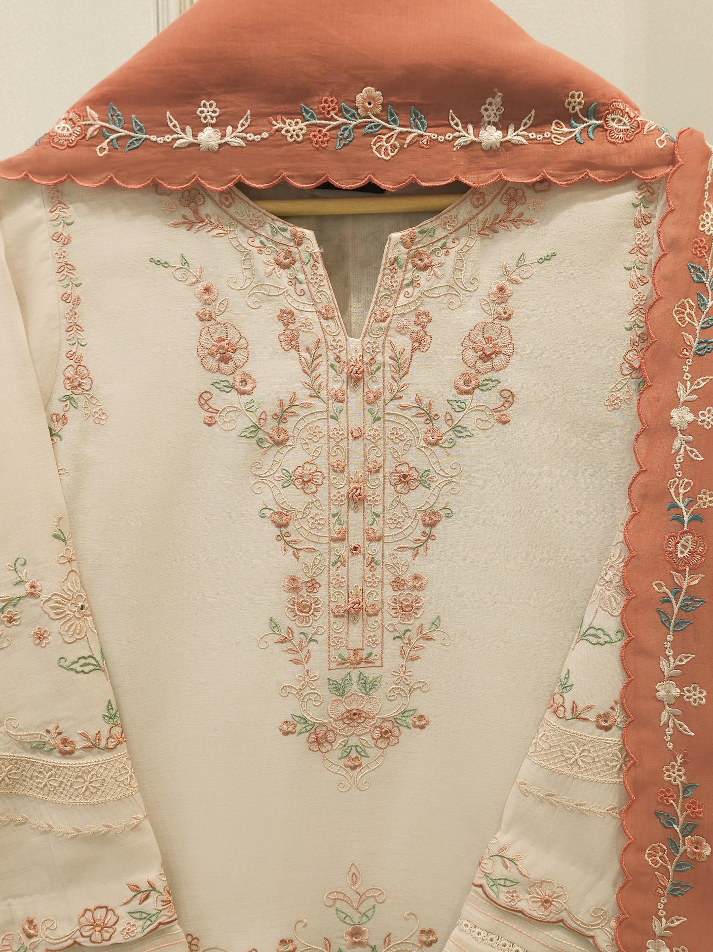 S112817 | Embroidered Kora Cotton Suit | Aghanoor Bridal