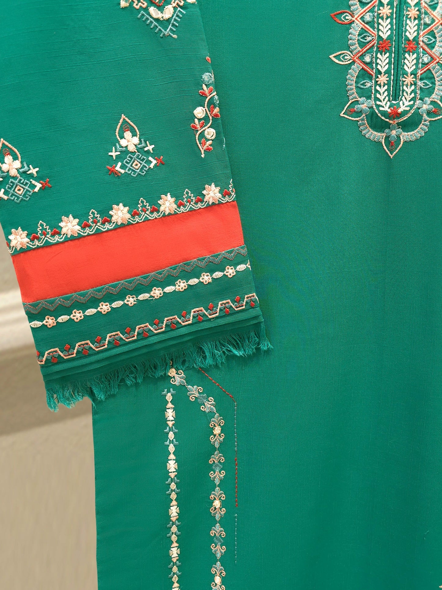 S112797 | Embroidered Khaddar Suit  | Aghanoor Bridal