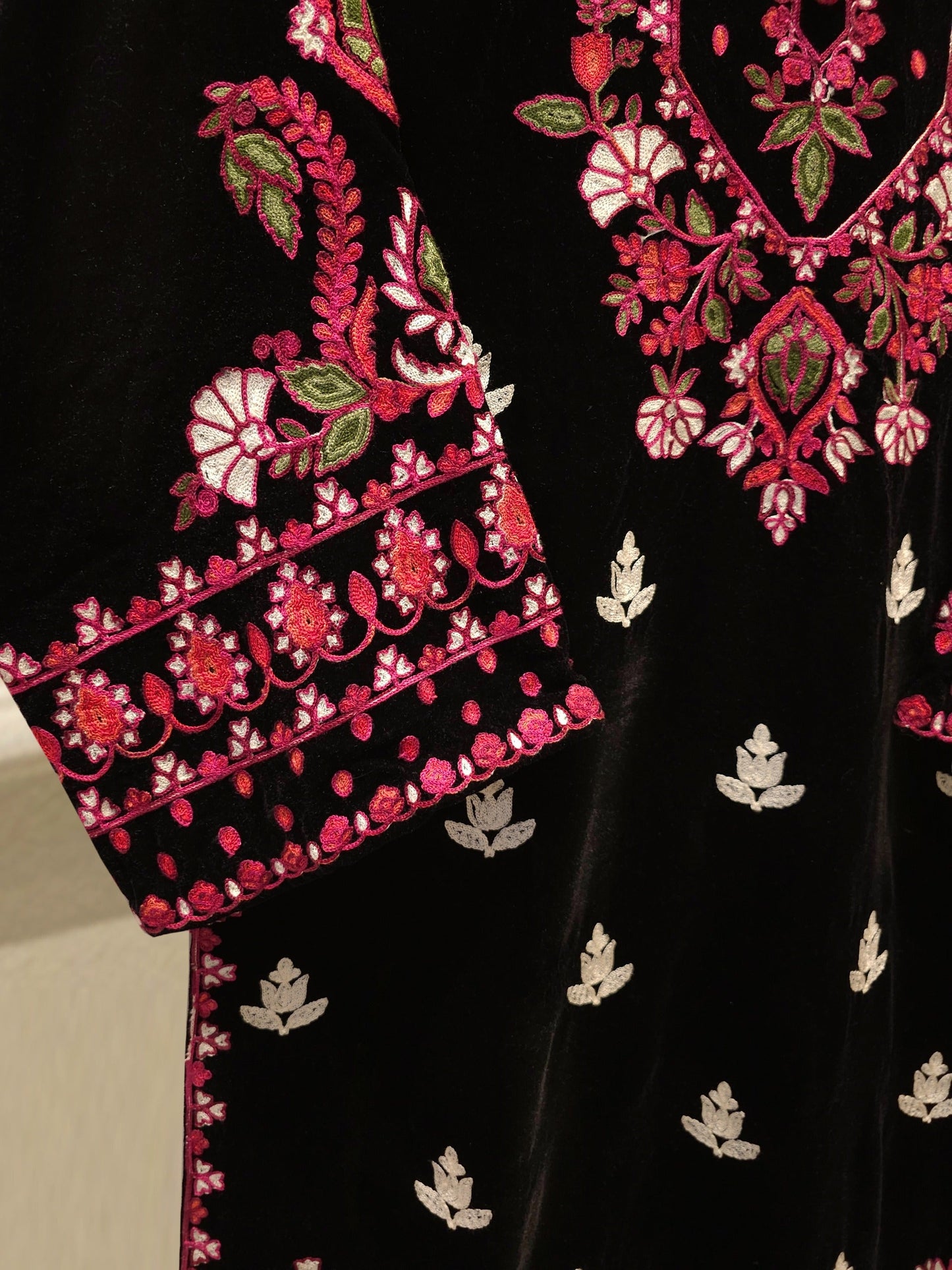 S112840 | Embroidered Velvet Suit | Aghanoor Bridal