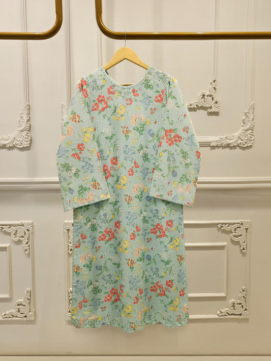 S112865 | Digital Printed Embroidered Khaddar Suit | Aghanoor Bridal