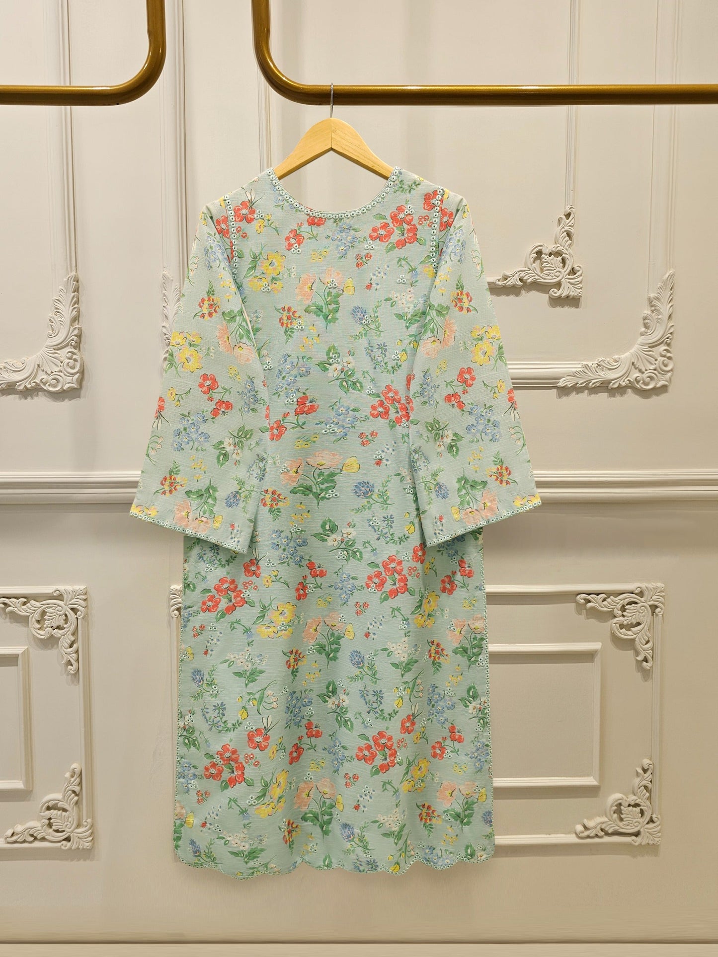 S112864 | Digital Printed Embroidered Khaddar Suit | Aghanoor Bridal