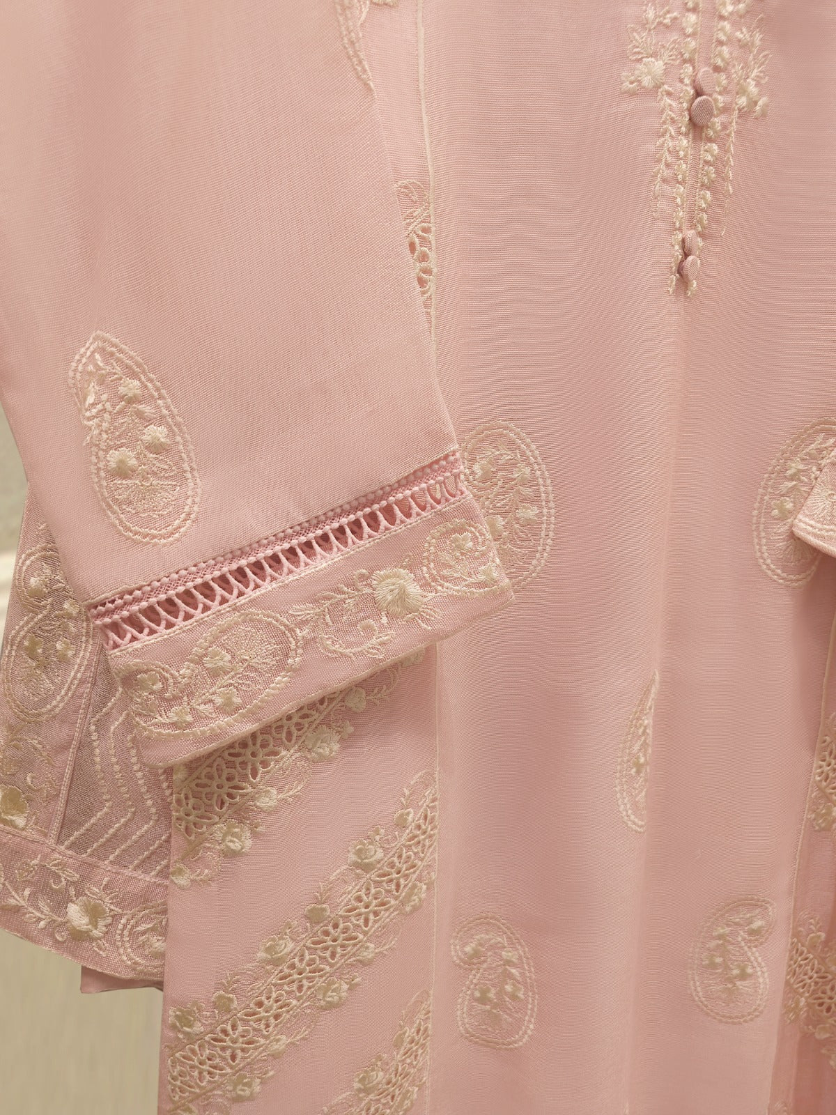 S112866 | Pure Embroidered Cotton Net Suit | Aghanoor Bridal