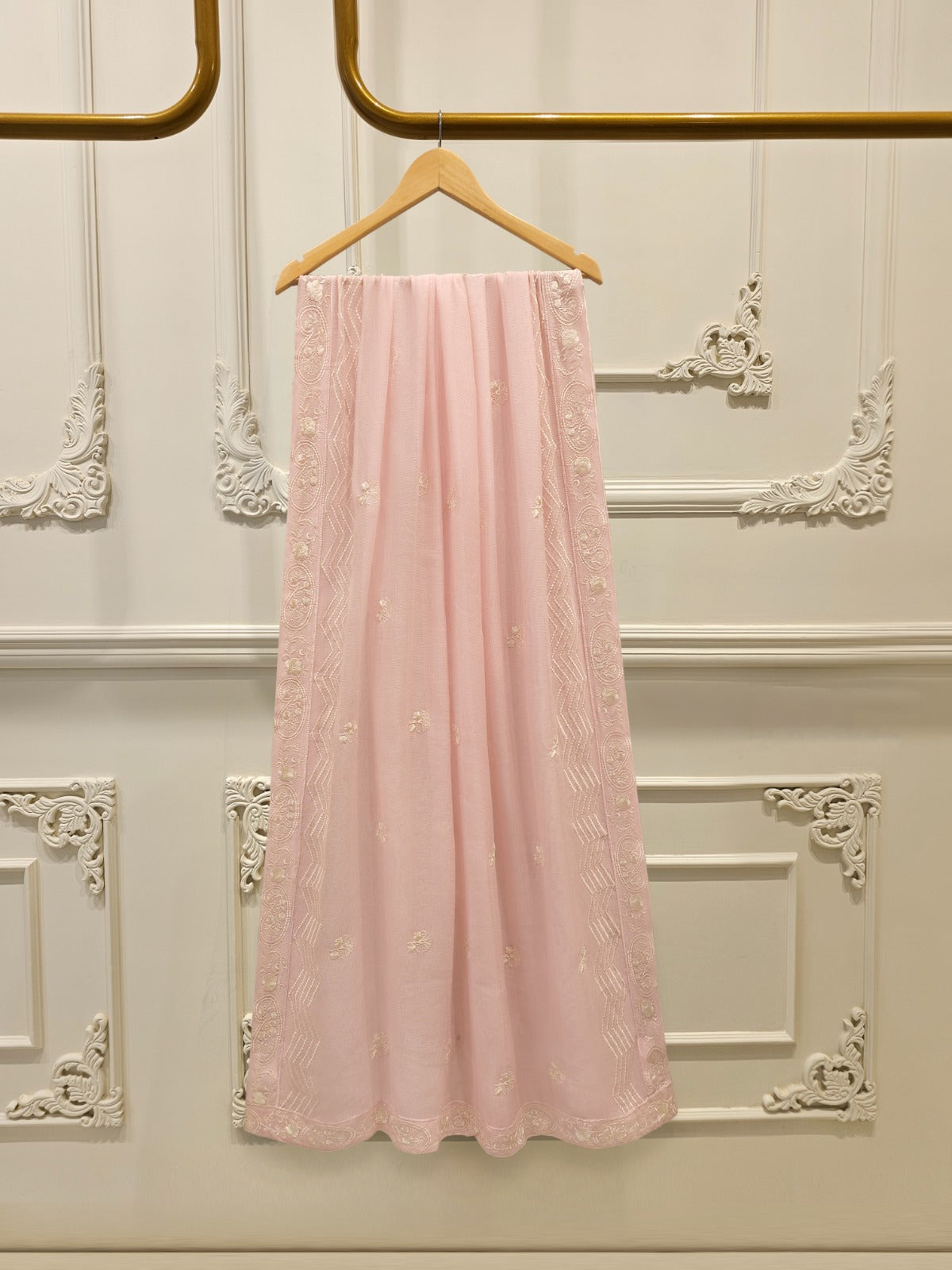 S112866 | Pure Embroidered Cotton Net Suit | Aghanoor Bridal