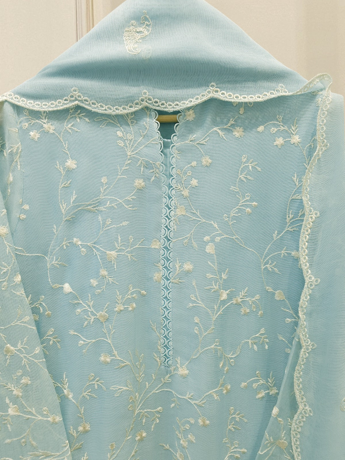 S112862 | Pure Embroidered Cotton Net Suit | Aghanoor Bridal