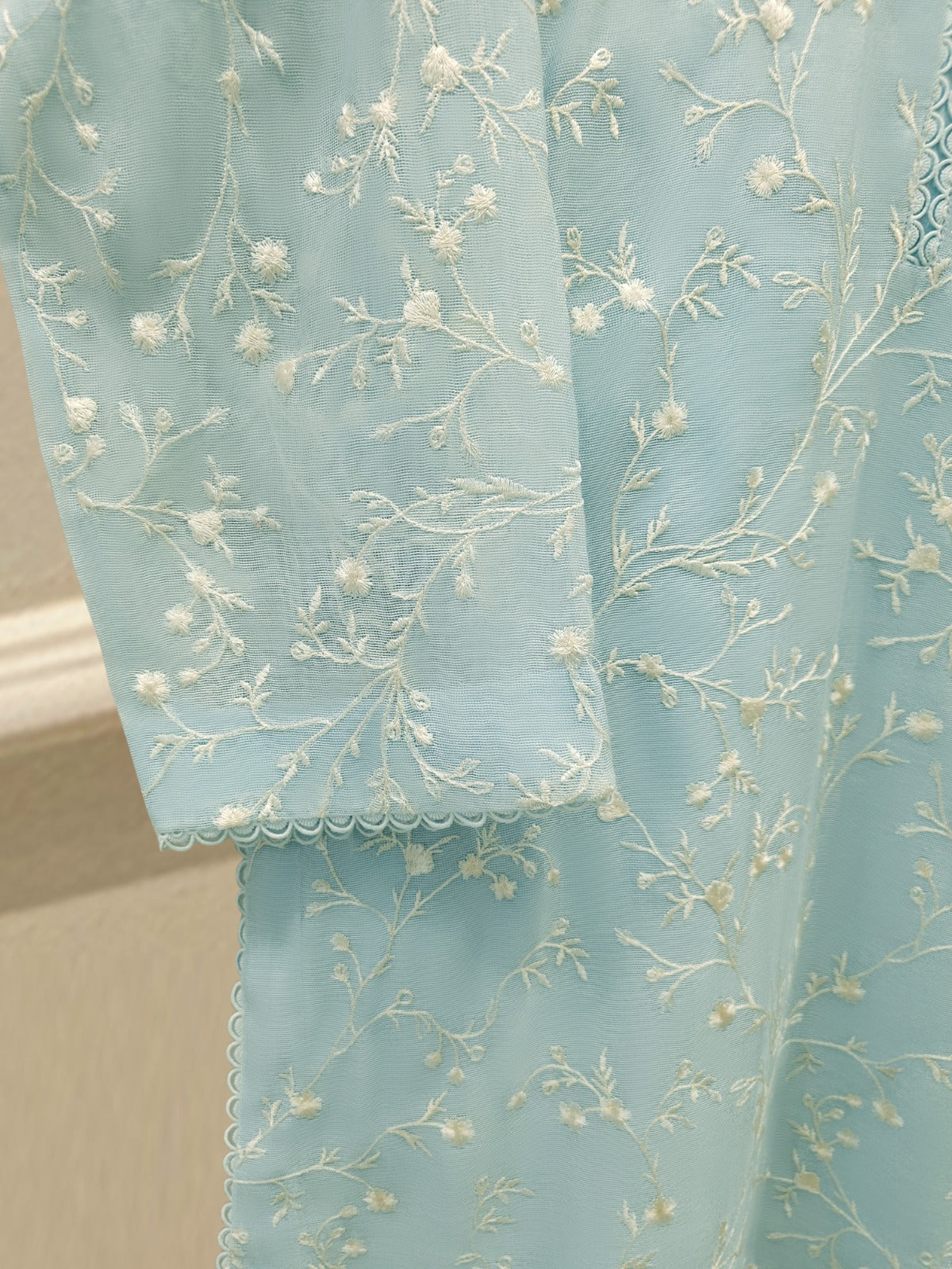 S112862 | Pure Embroidered Cotton Net Suit | Aghanoor Bridal