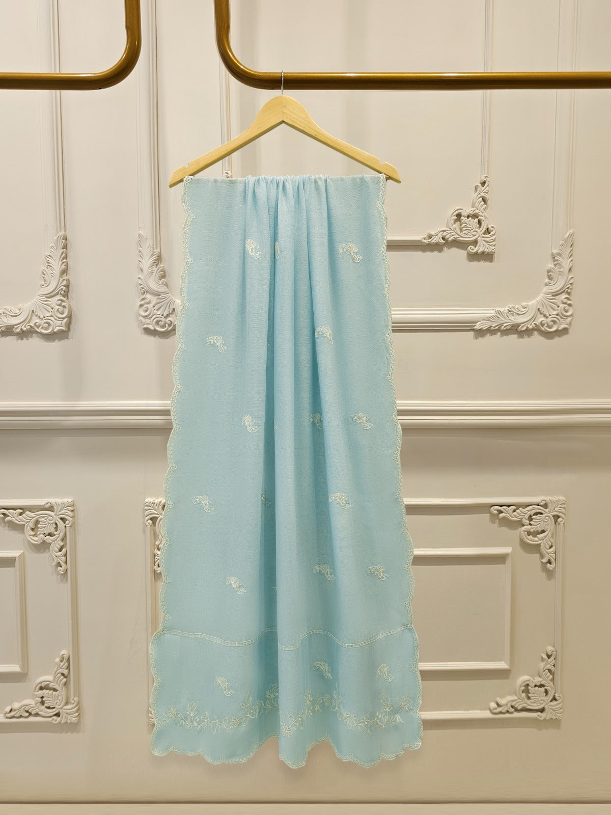 S112862 | Pure Embroidered Cotton Net Suit | Aghanoor Bridal