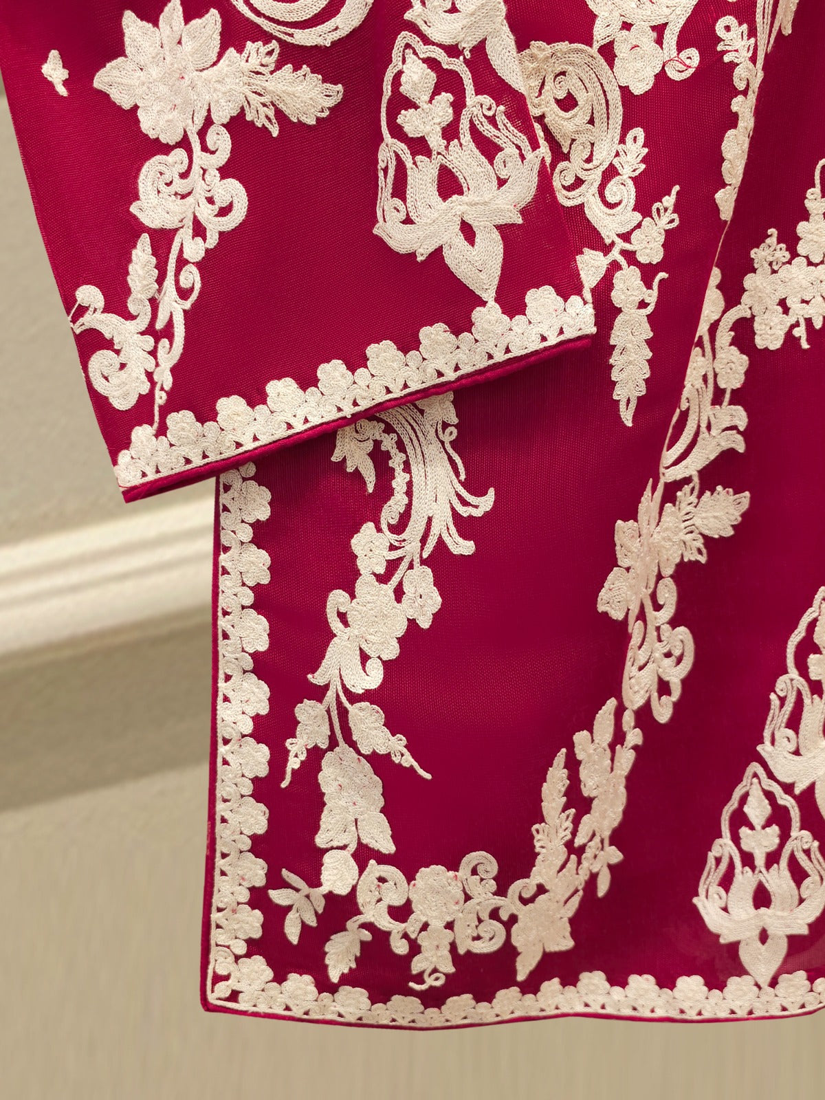 S112818 | Pure Embroidered Cotton Net Suit | Aghanoor Bridal