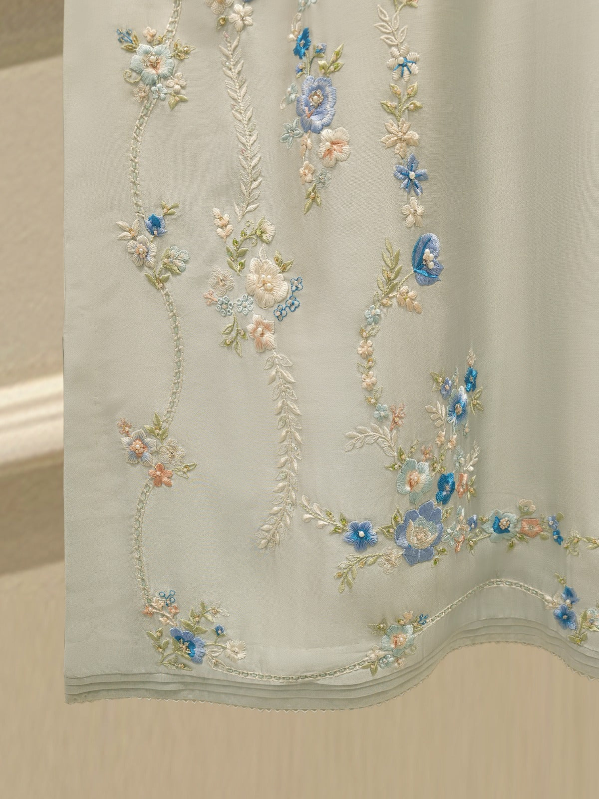 S112890 | Pure Embroidered Sheesha Silk Shirt | Aghanoor Bridal