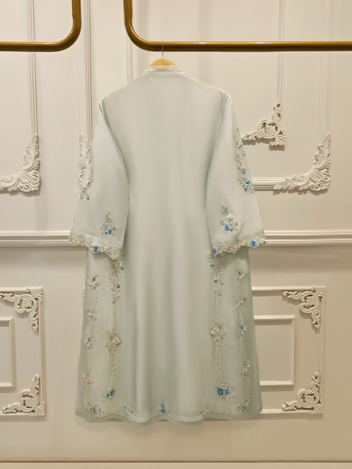 S112890 | Pure Embroidered Sheesha Silk Shirt | Aghanoor Bridal