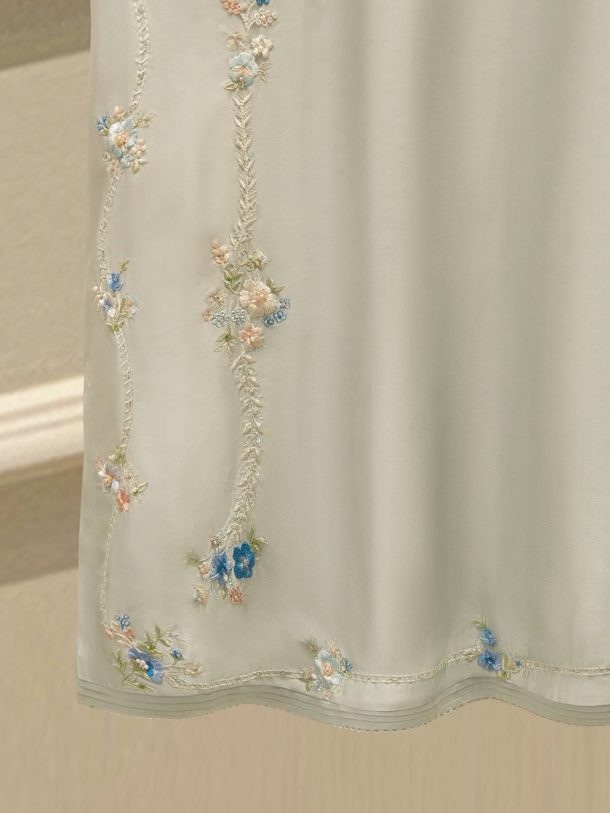 S112890 | Pure Embroidered Sheesha Silk Shirt | Aghanoor Bridal