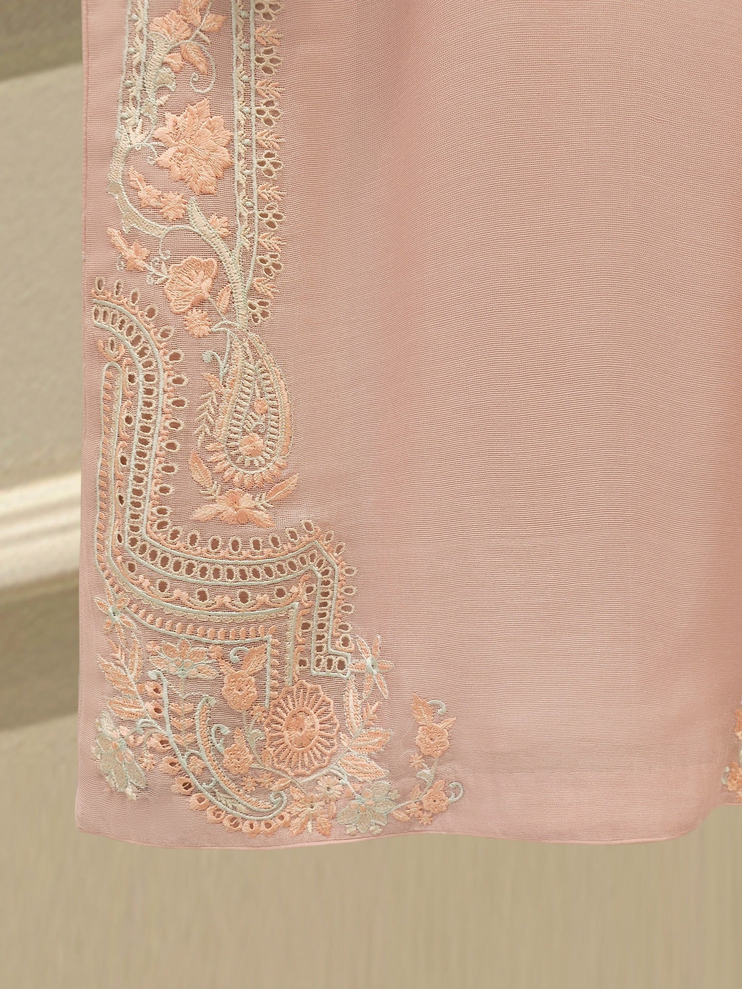 S112902 | Pure Embroidered Cotton Net Suit | Aghanoor Bridal