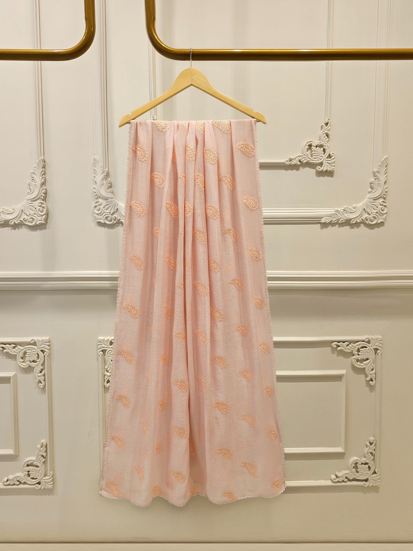 S112902 | Pure Embroidered Cotton Net Suit | Aghanoor Bridal