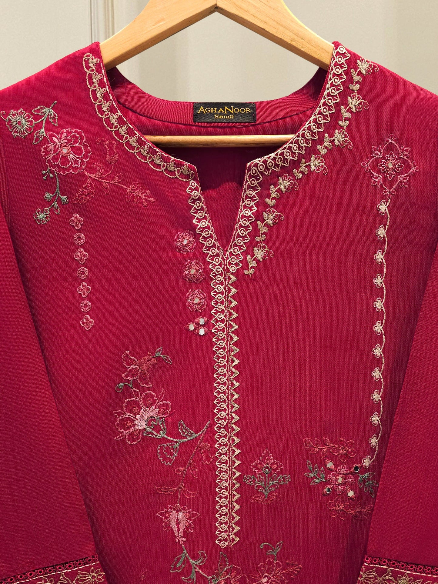 S112904 | Embroidered Khaddar Suit | Aghanoor Bridal