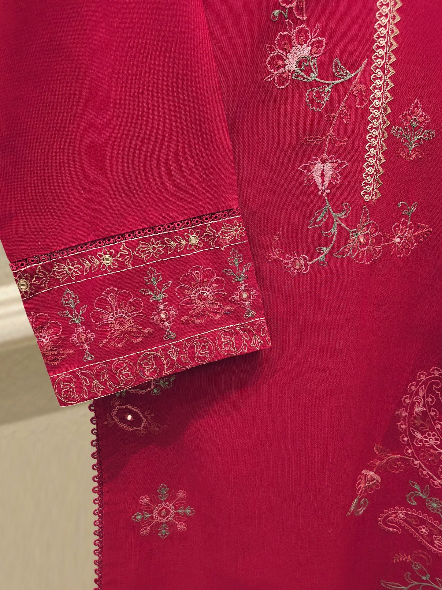 S112904 | Embroidered Khaddar Suit | Aghanoor Bridal