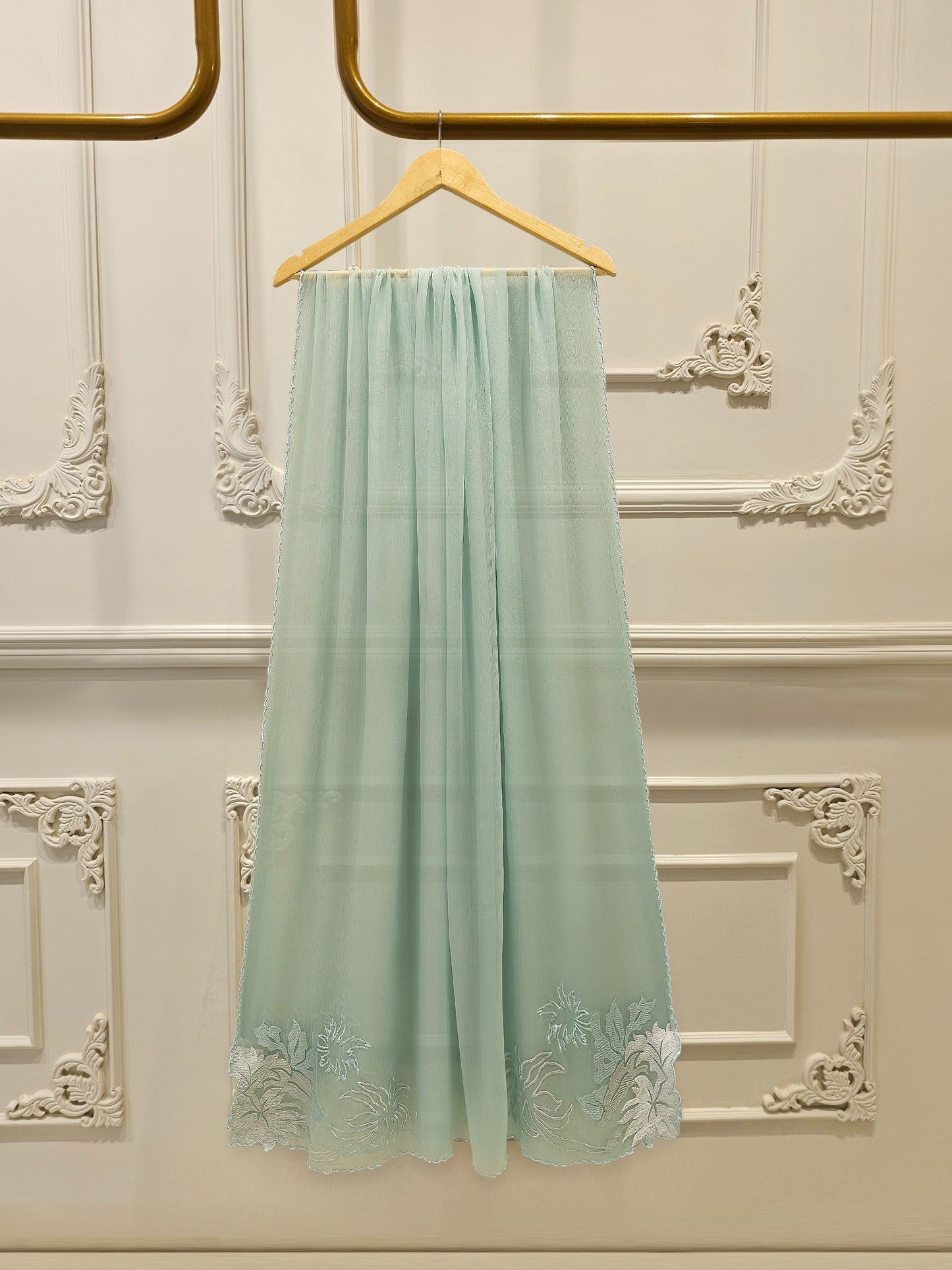 S112907 | Pure Embroidered Cotton Net Shirt | Aghanoor Bridal