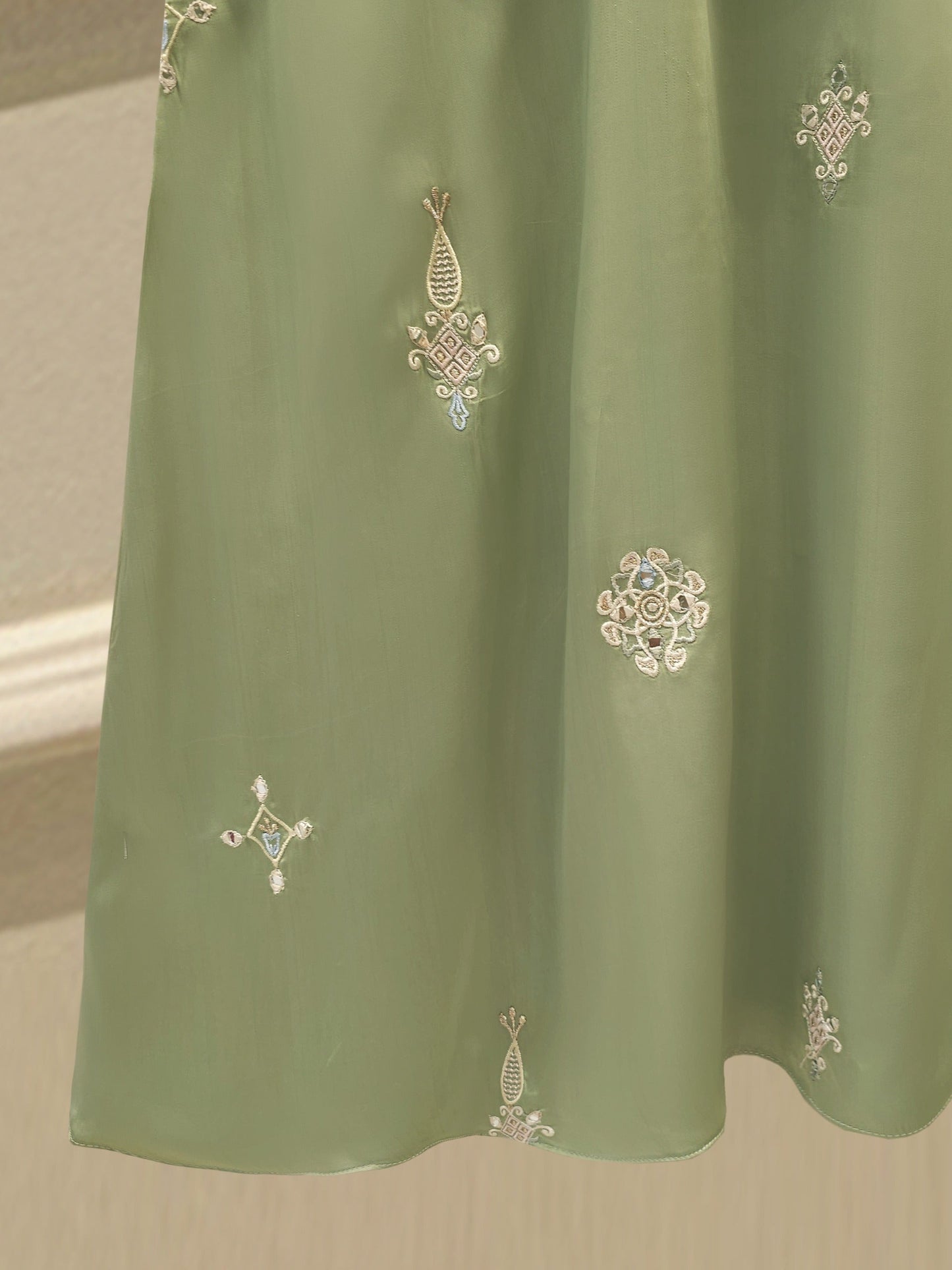 S112912 | Pure Embroidered Cotton Net Shirt | Aghanoor Bridal